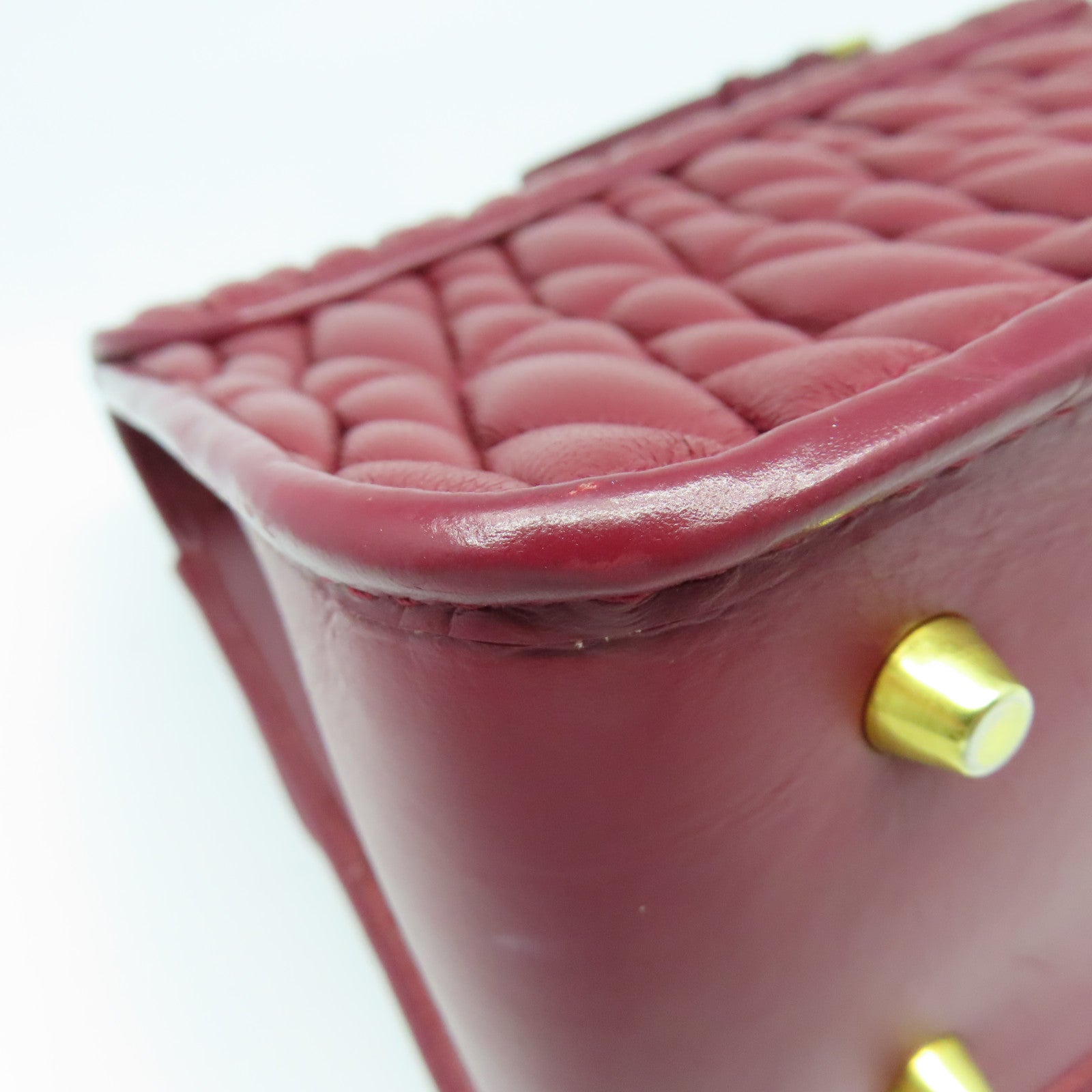 Furla 牛皮皮革Chain Bag金扣鏈帶肩背袋紅色