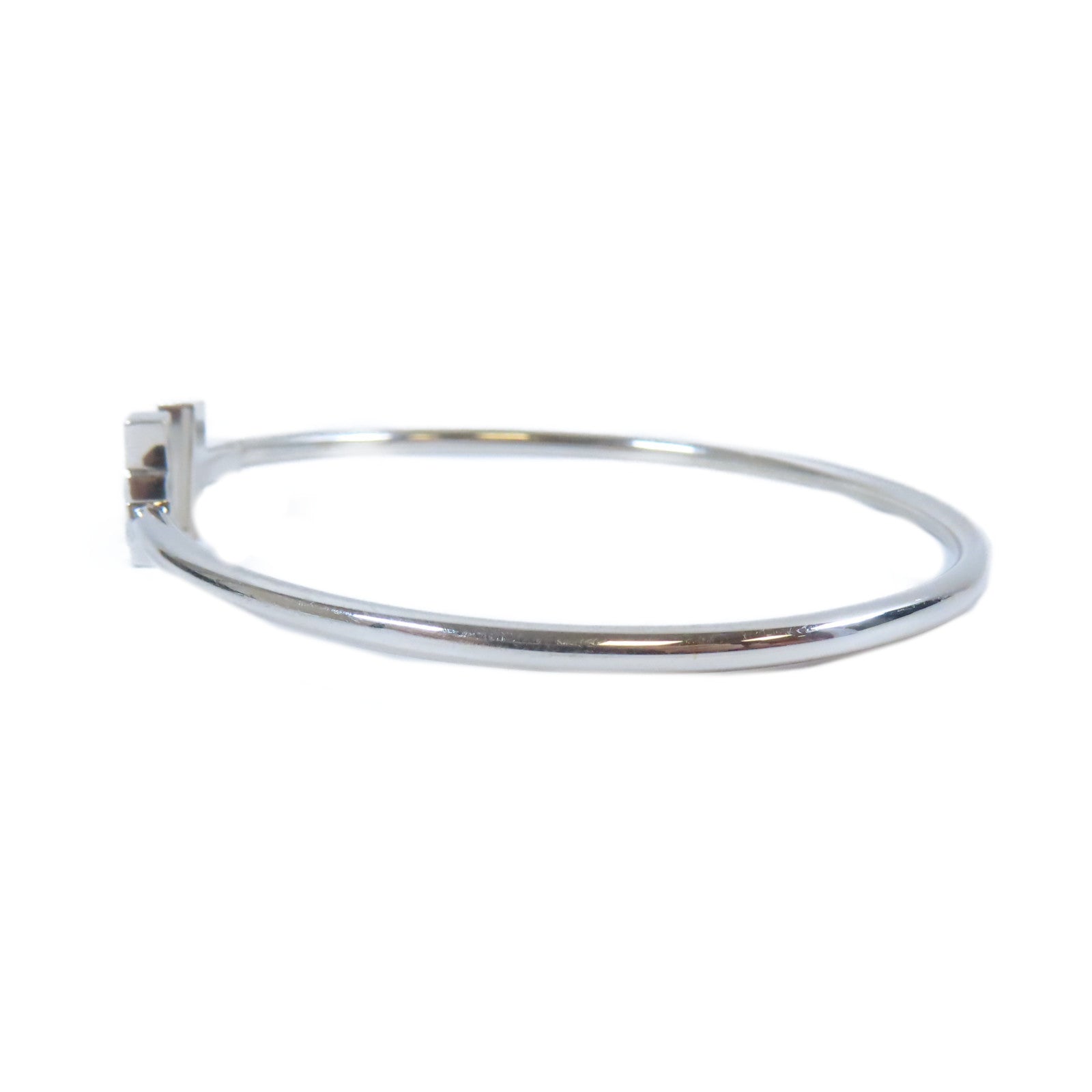 TIFFANY＆CO 18K白金T Wire手鐲銀色