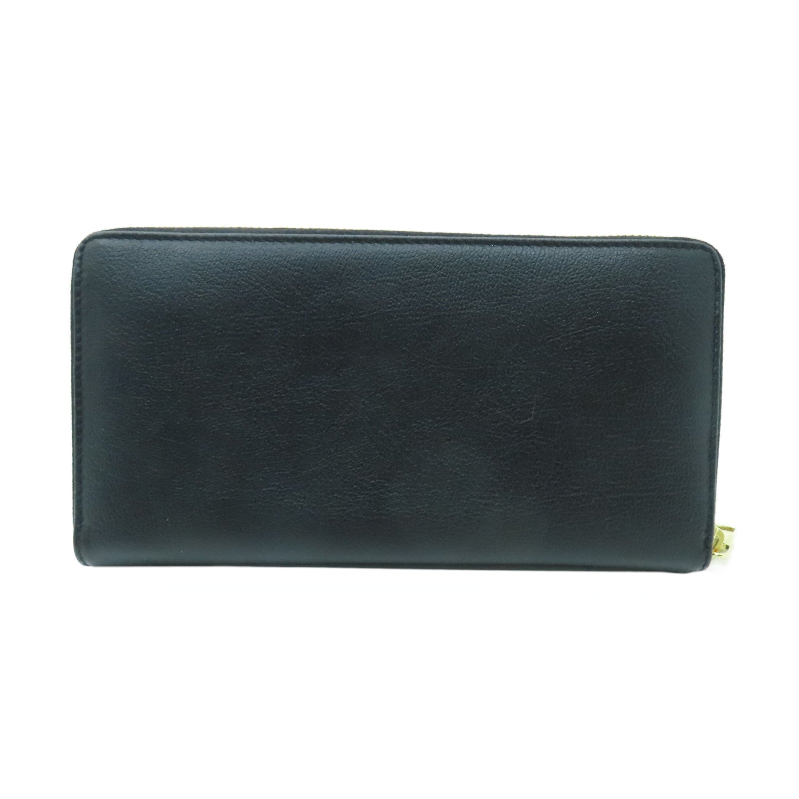 YVES SAINT LAURENT 牛皮皮革Long Wallet金扣長錢包黑色