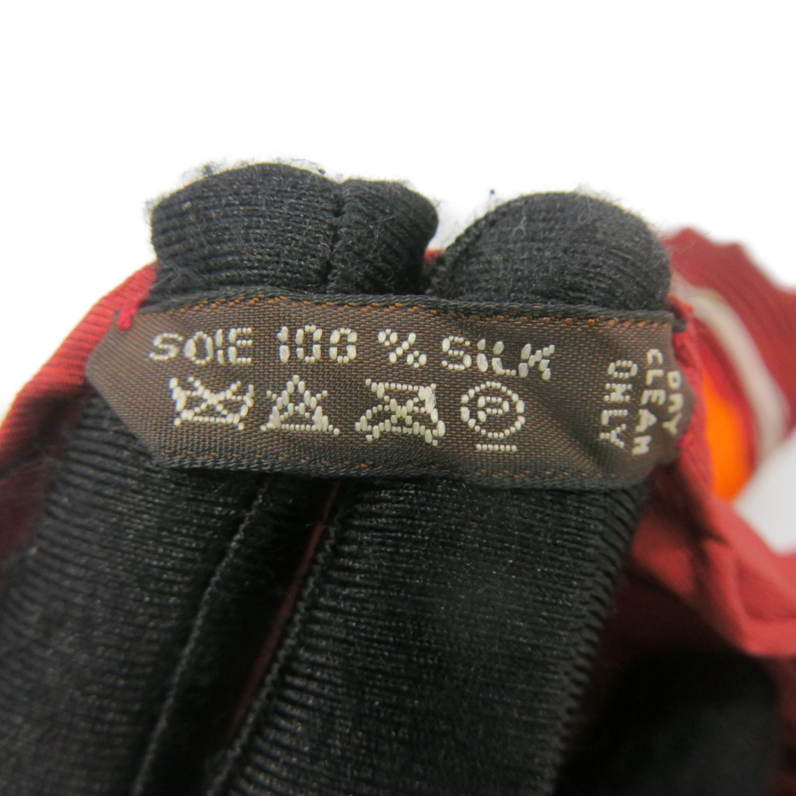 HERMES 丝质Gibiers Silk Plisse丝巾红色/橙色