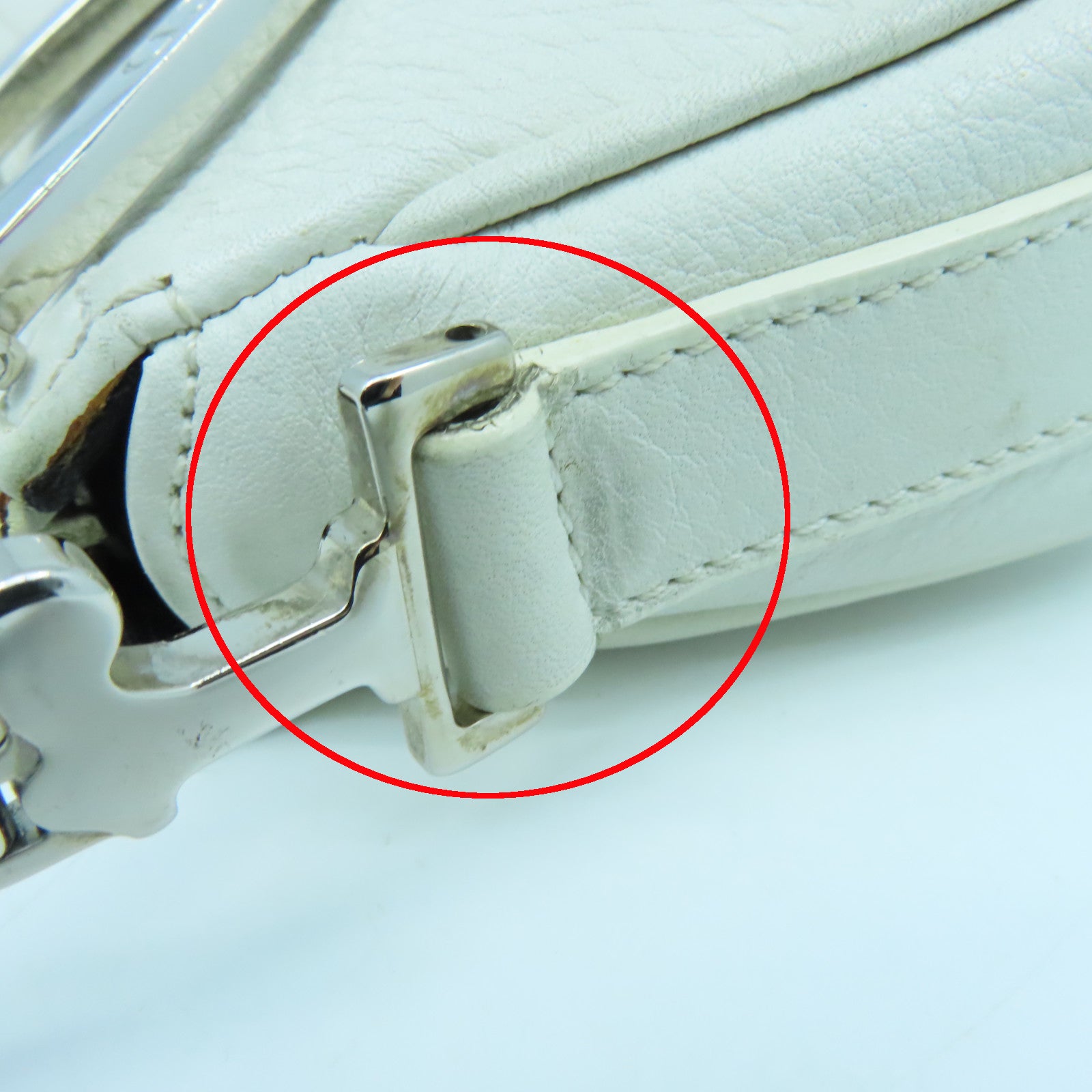 Dior cowhide leather Shoulder Bag silver buckle shoulder bag white