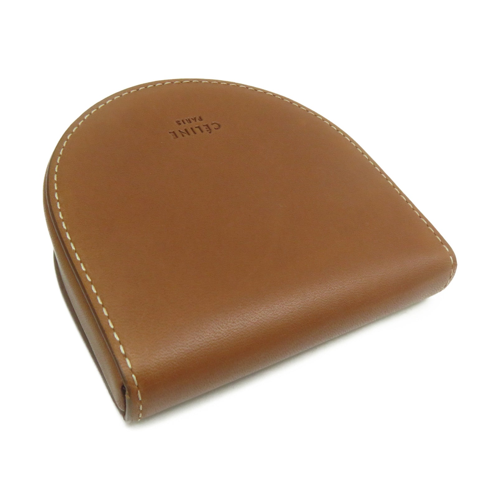 CELINE 牛皮皮革Coin Purse金扣零錢包啡色