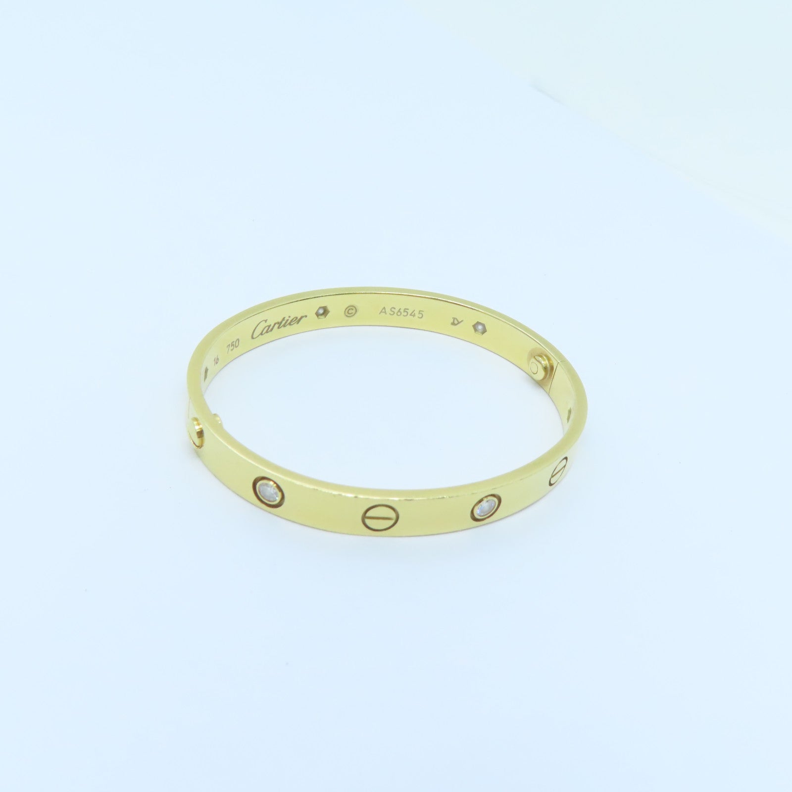 CARTIER 【激減優惠】18K黃金Love Bangle鑽石手鐲Cartier#16
