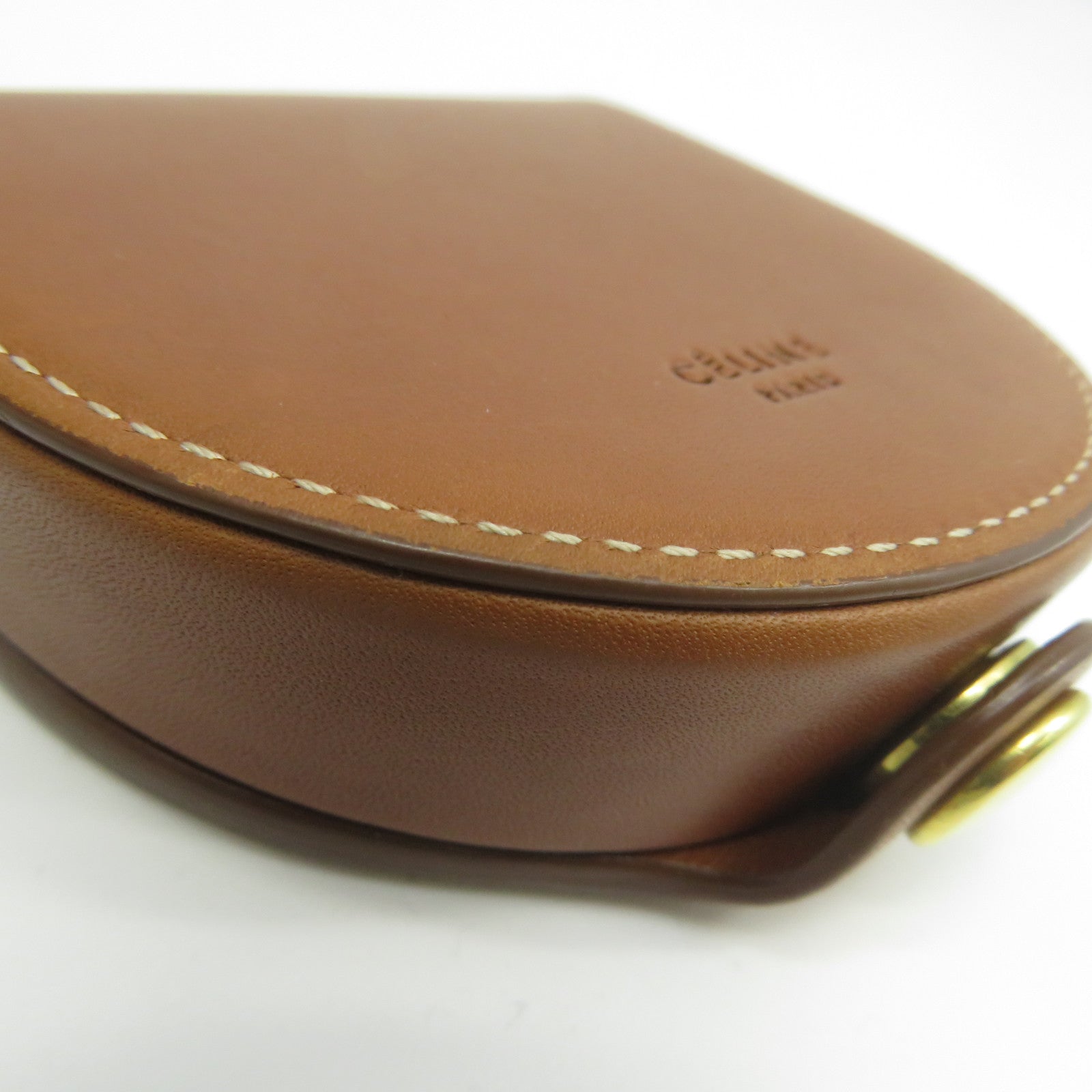 CELINE 牛皮皮革Coin Purse金扣零錢包啡色