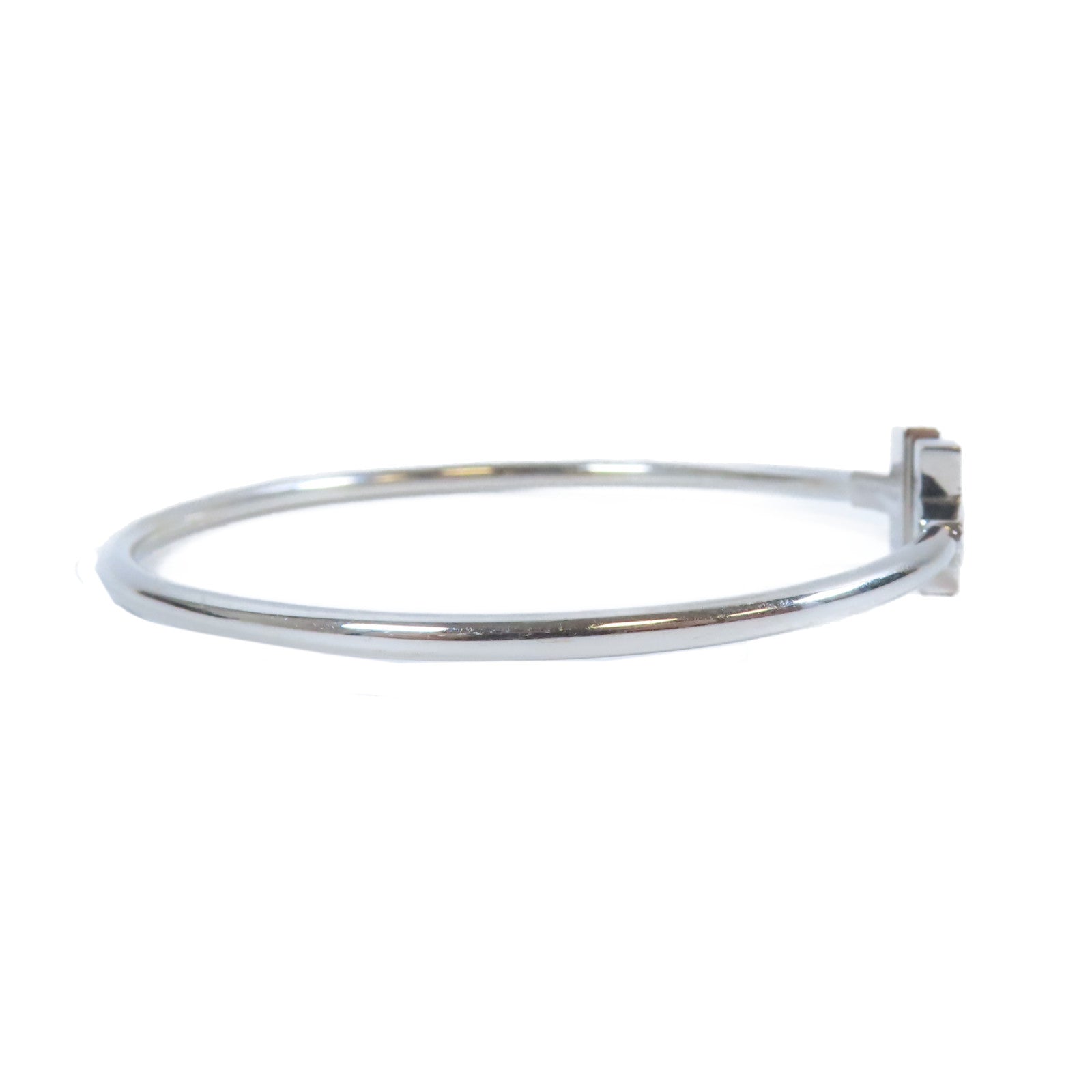 TIFFANY＆CO 18K白金T Wire手鐲銀色