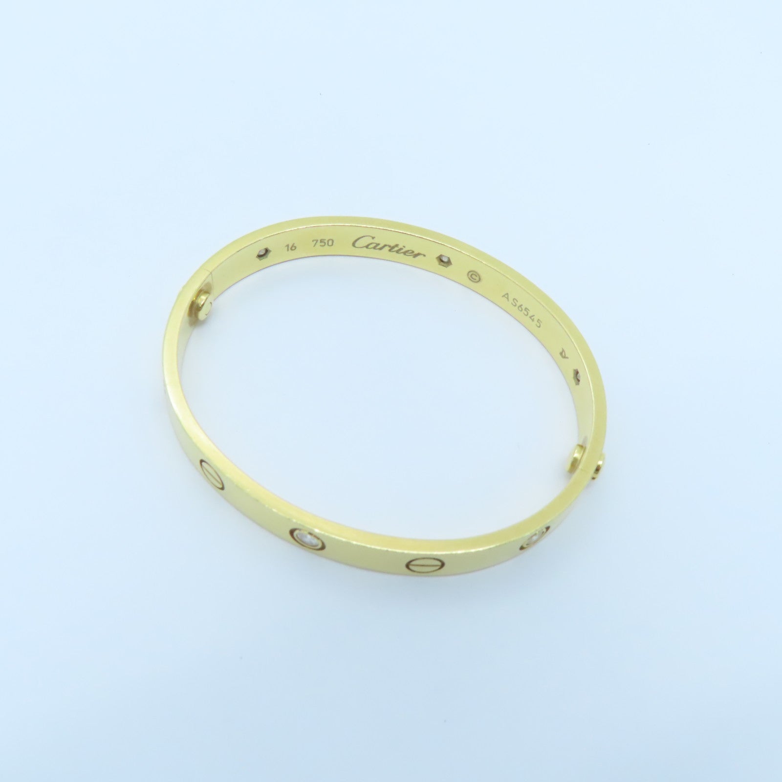 CARTIER 【激減優惠】18K黃金Love Bangle鑽石手鐲Cartier#16