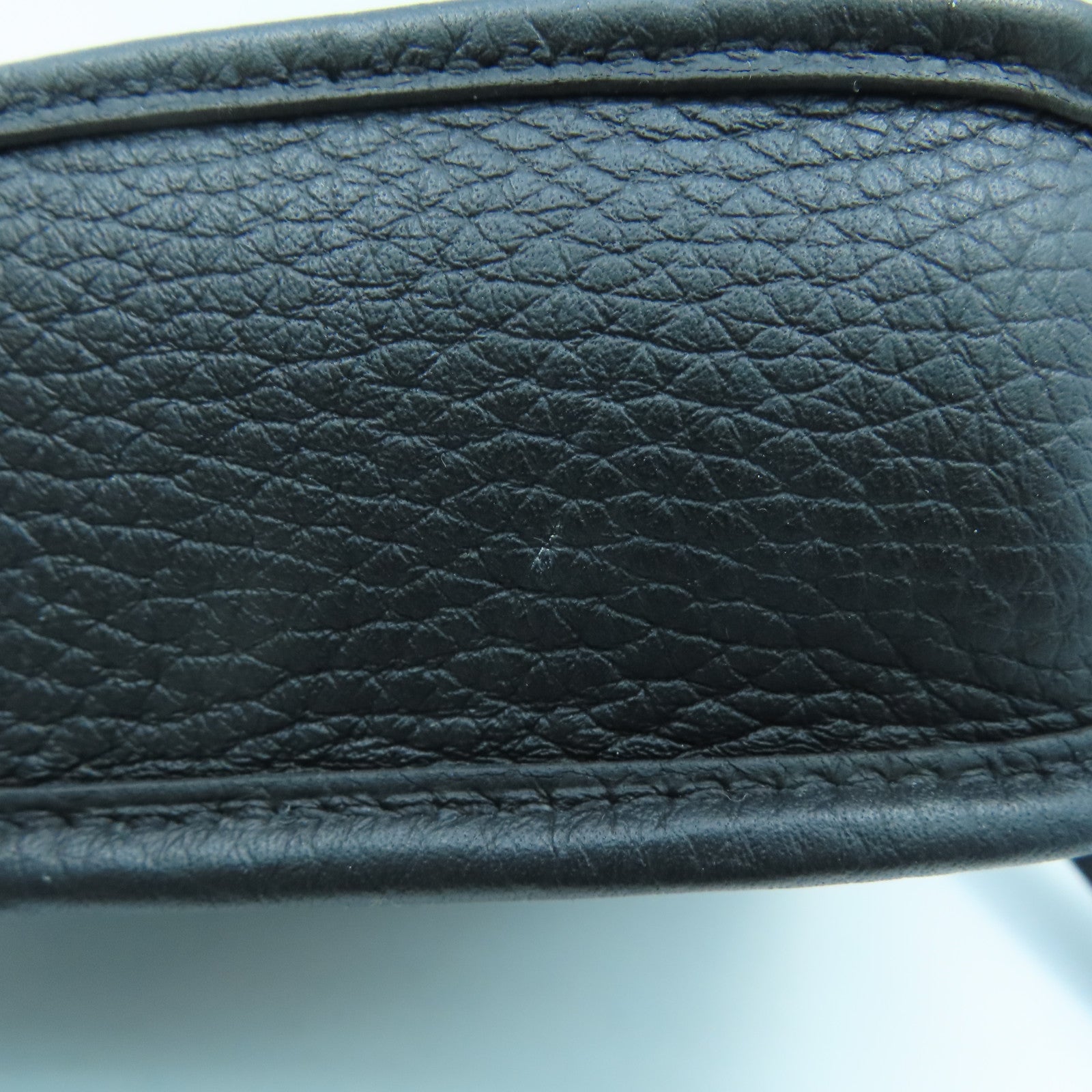 HERMES Leather Evelyne TPM Gold Buckle Shoulder Bag Black