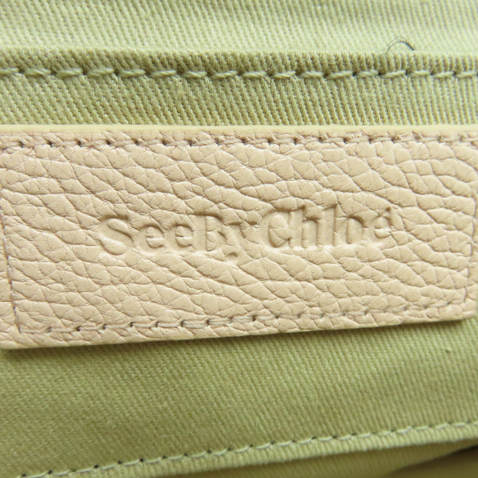 SEE BY CHLOE Leather Shoulder Bag Gold Buckle Pink