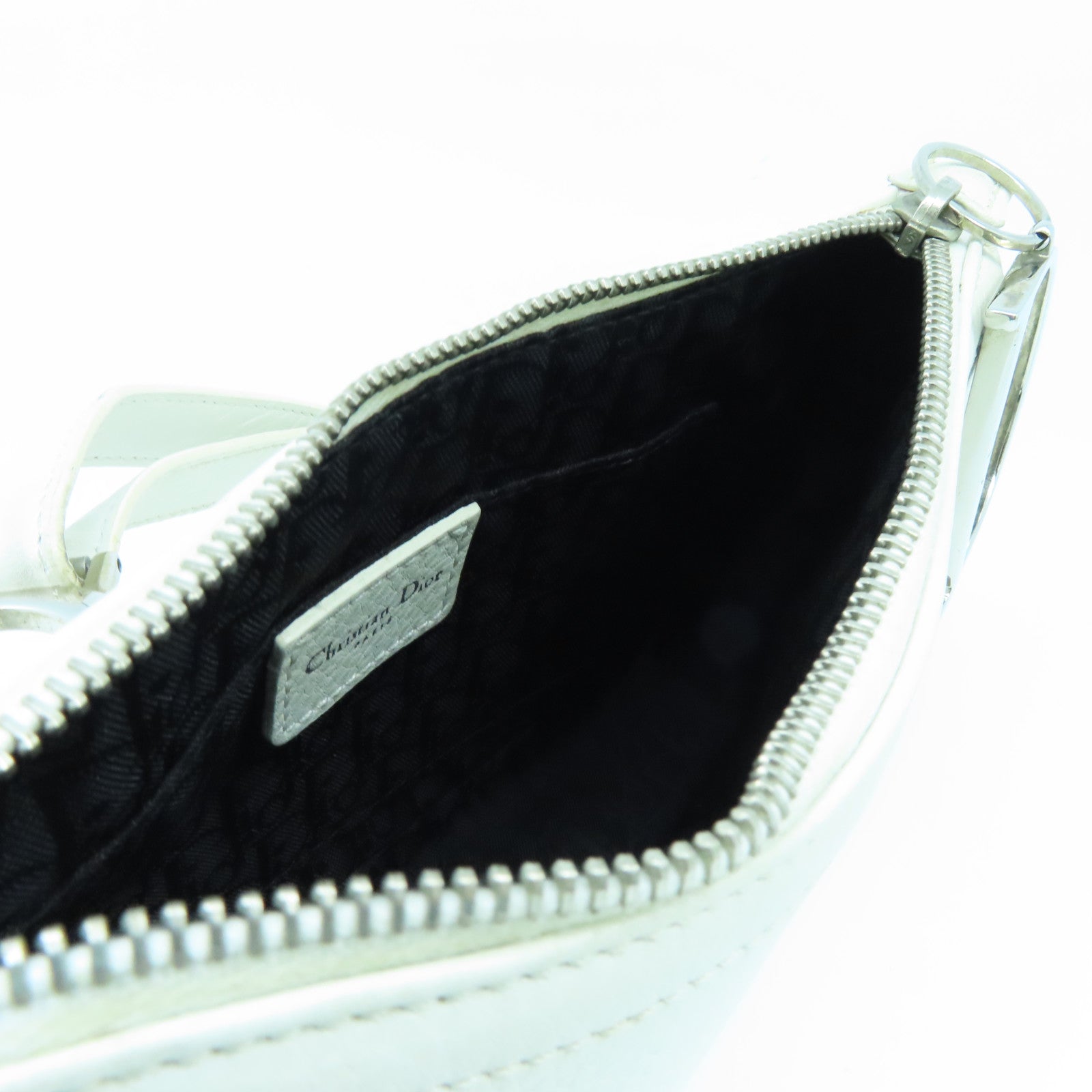 Dior cowhide leather Shoulder Bag silver buckle shoulder bag white