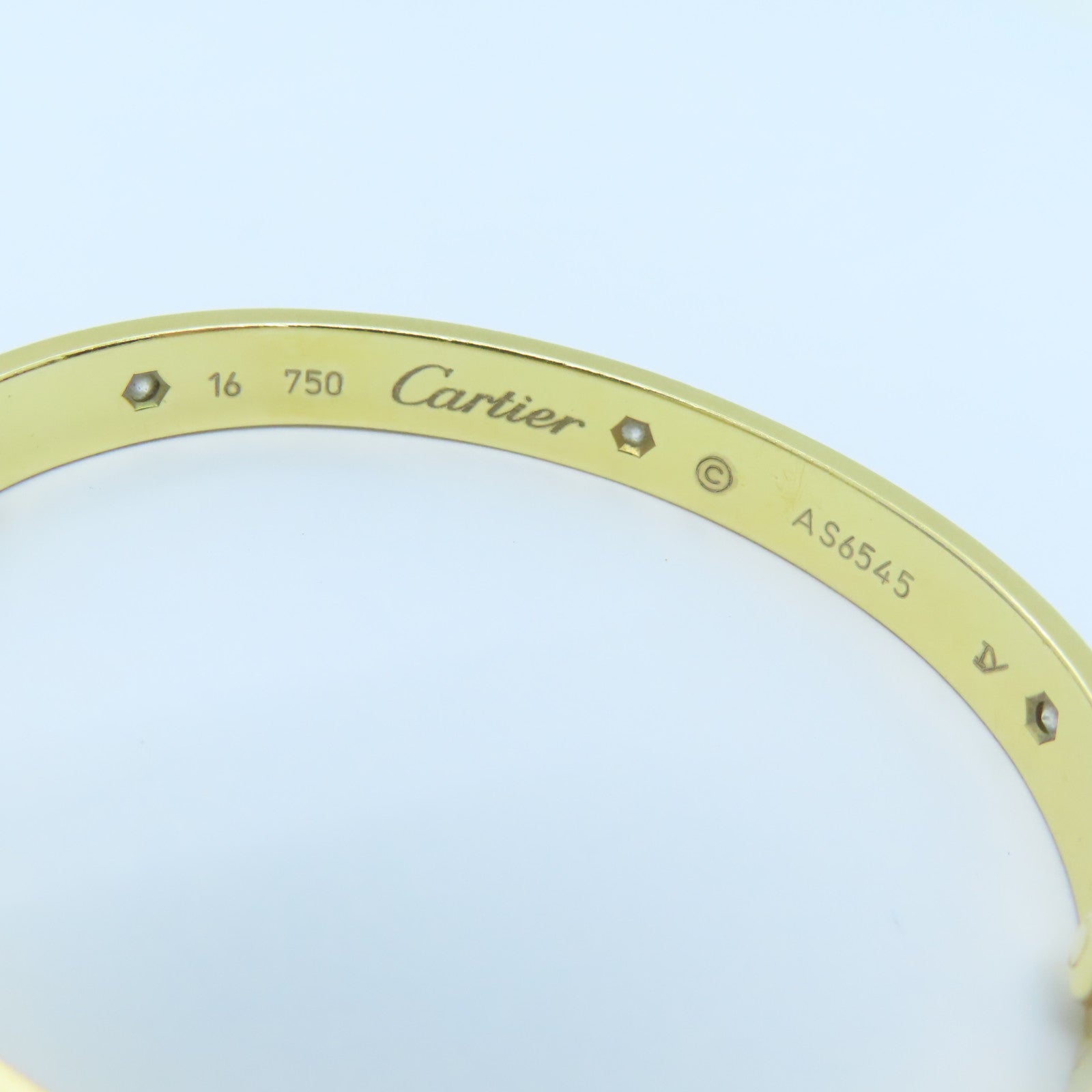 CARTIER 【激減優惠】18K黃金Love Bangle鑽石手鐲Cartier#16