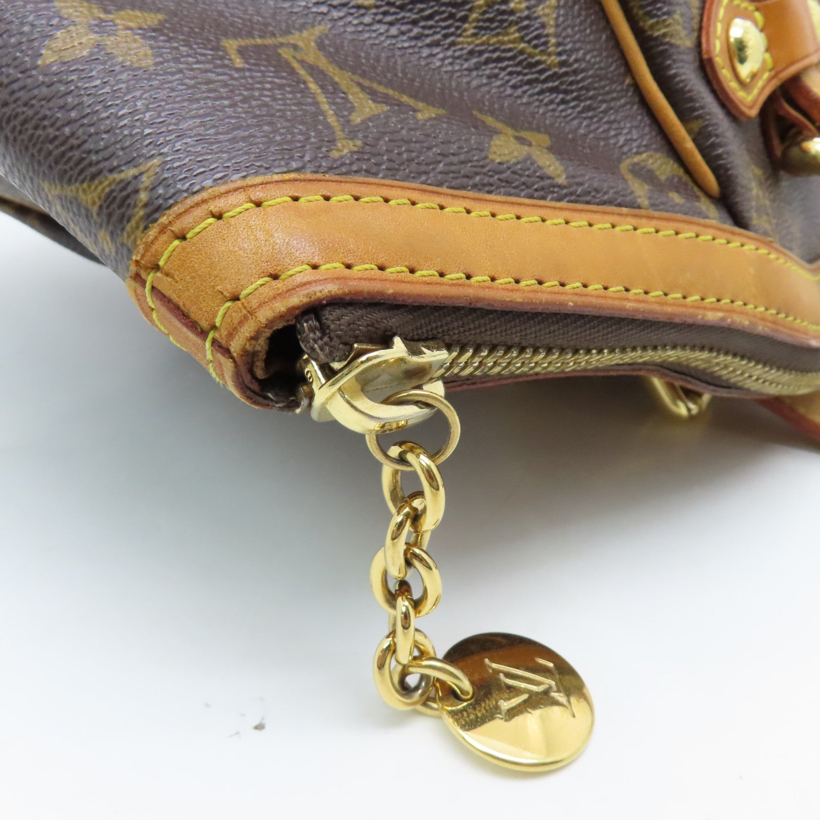 LOUIS VUITTON 【激減優惠】Monogram Tivoli GM 金扣手挽袋棕色