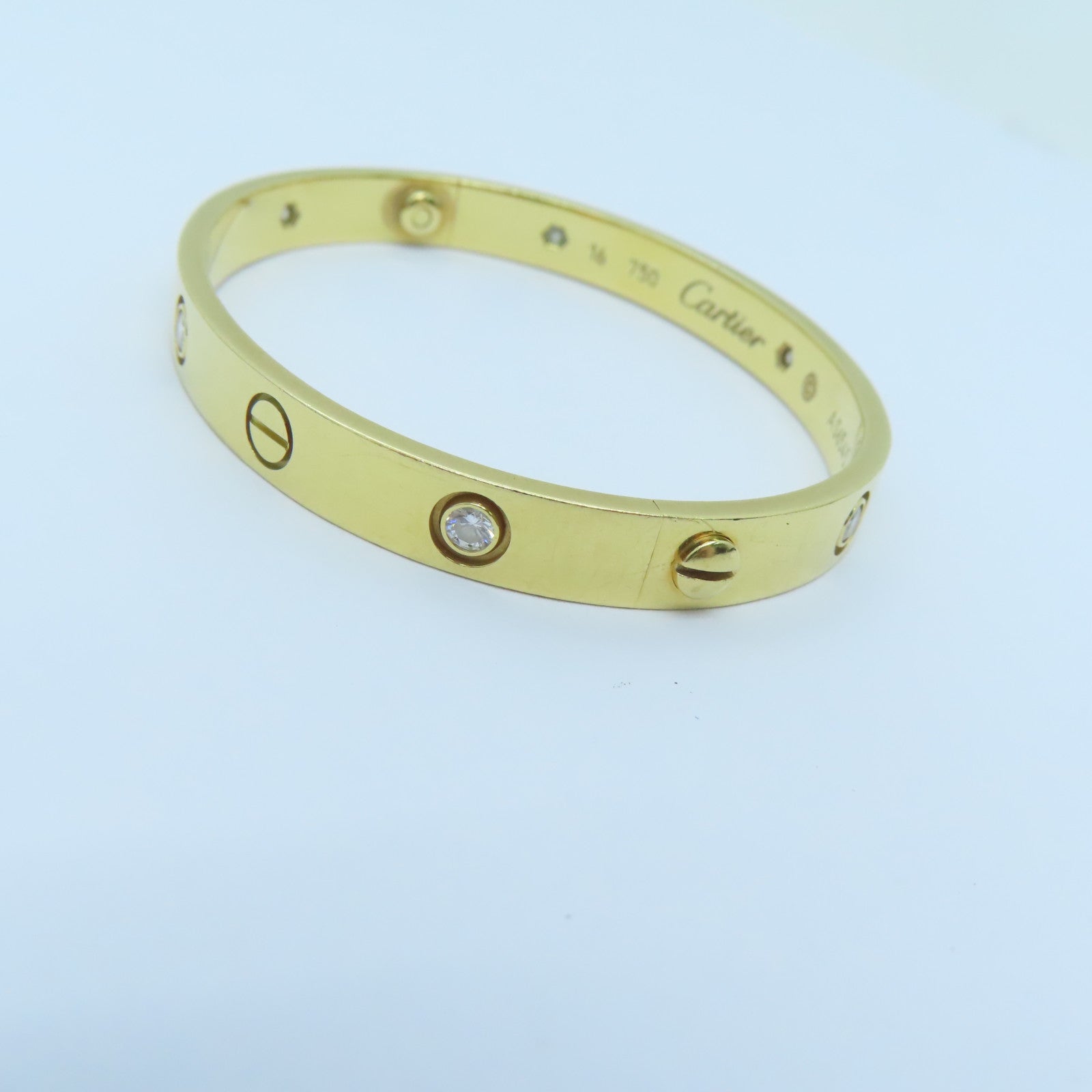 CARTIER 【激減優惠】18K黃金Love Bangle鑽石手鐲Cartier#16