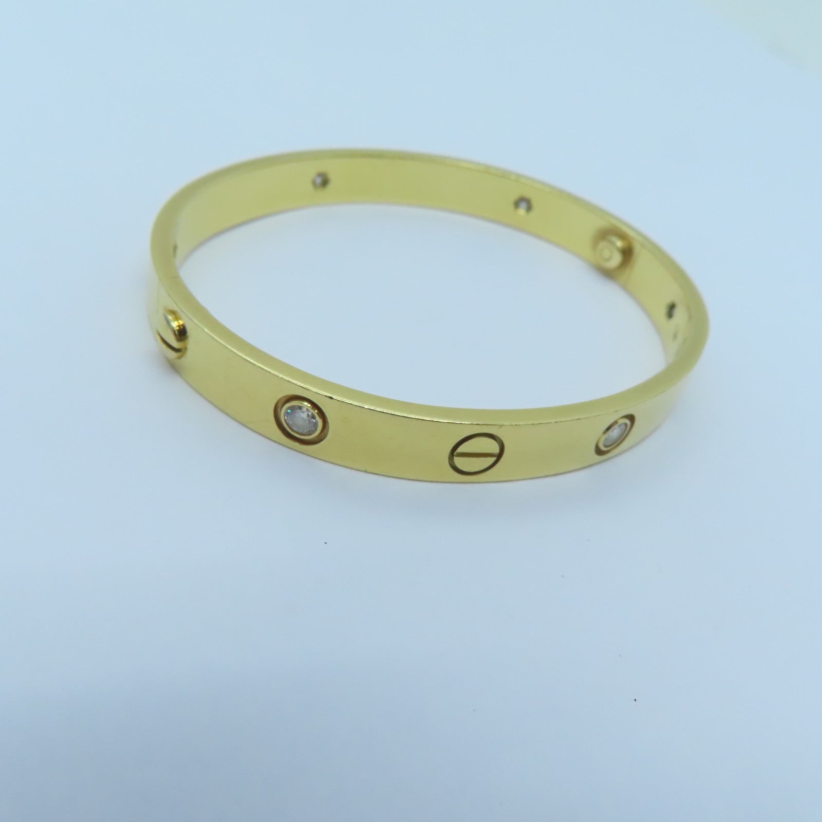 CARTIER 【激減優惠】18K黃金Love Bangle鑽石手鐲Cartier#16