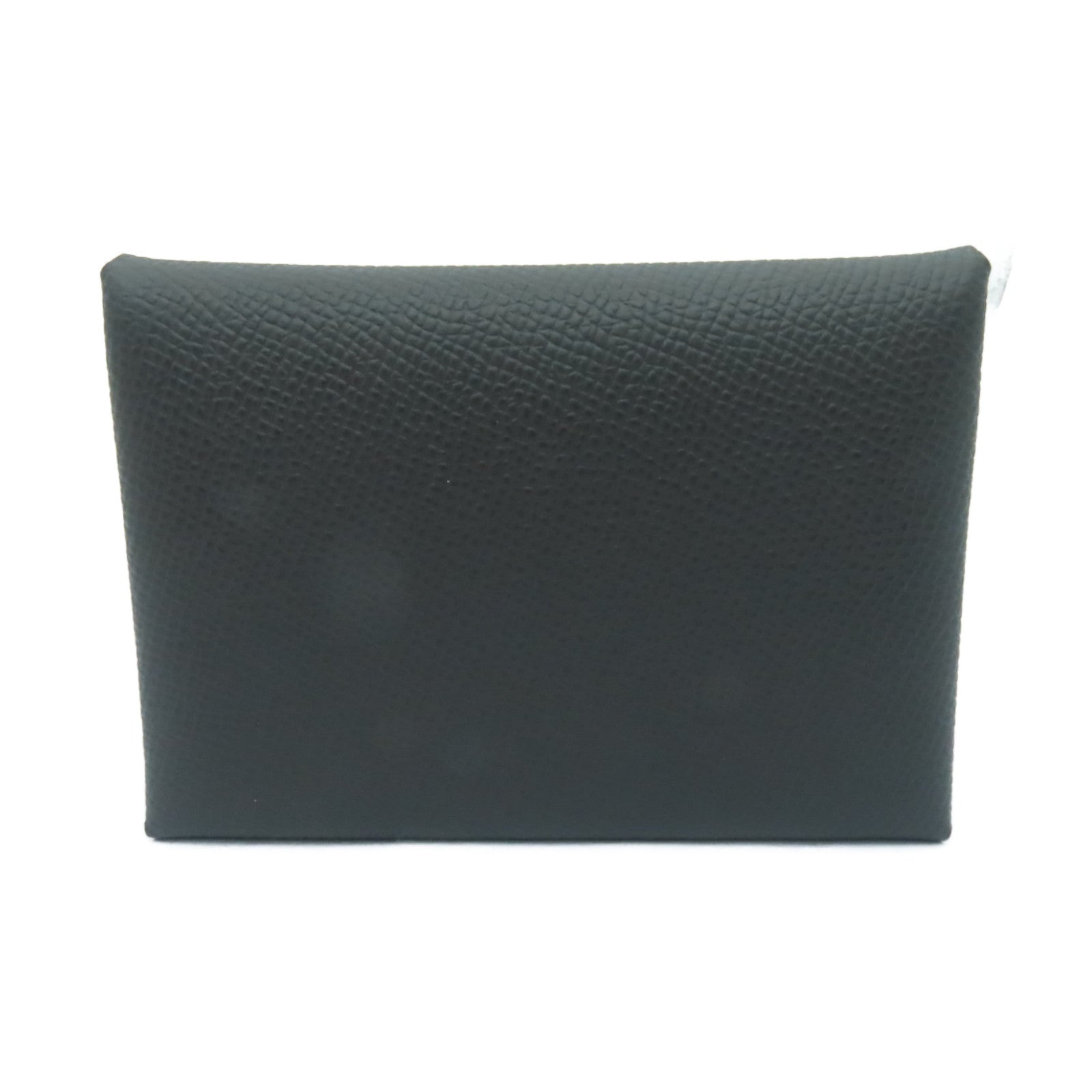HERMES Epsom皮革Calvi Duo Card Holder銀扣卡片套灰色