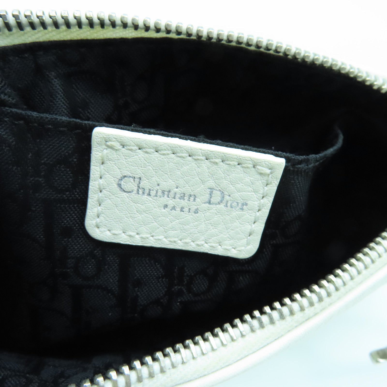 Dior cowhide leather Shoulder Bag silver buckle shoulder bag white