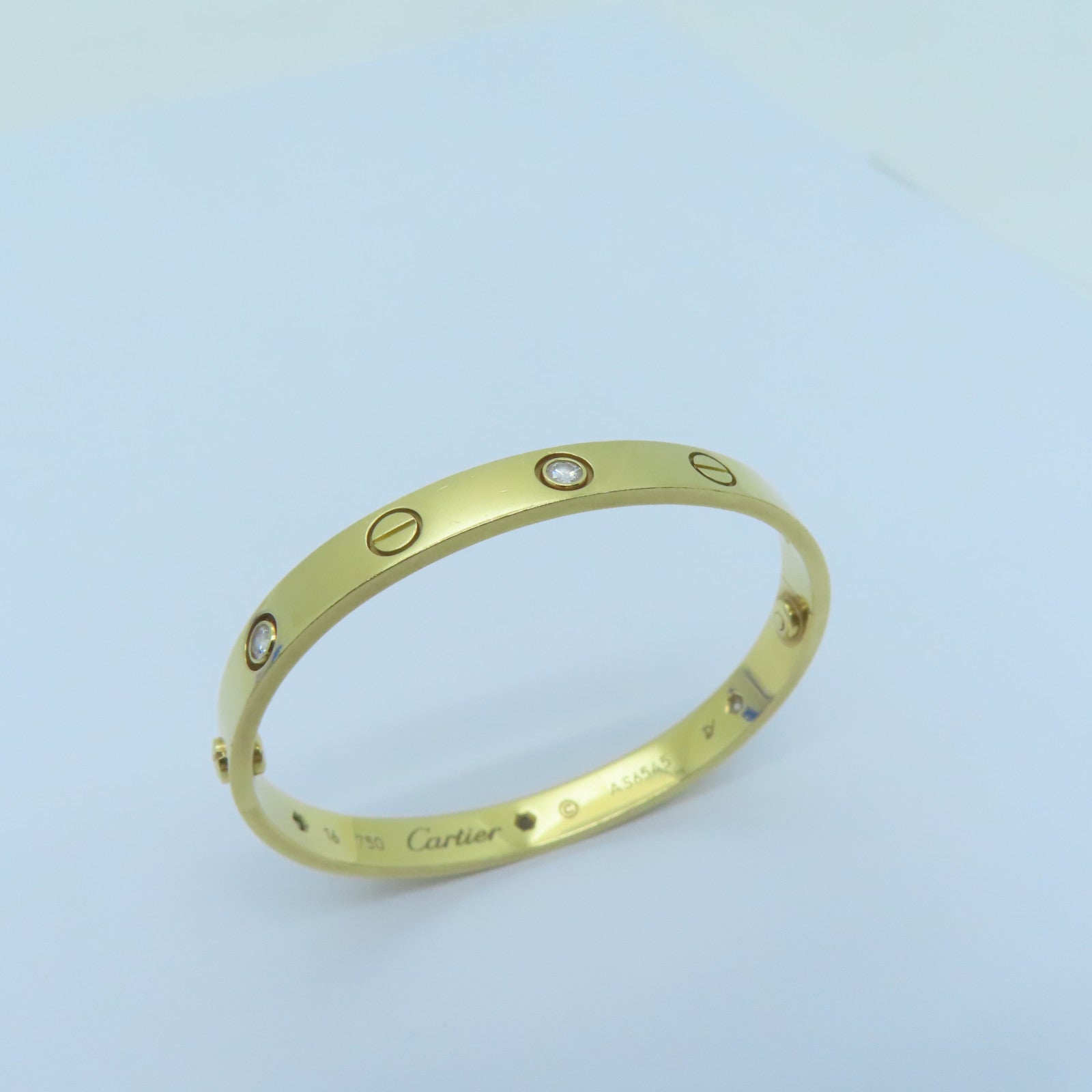 CARTIER 【激減優惠】18K黃金Love Bangle鑽石手鐲Cartier#16