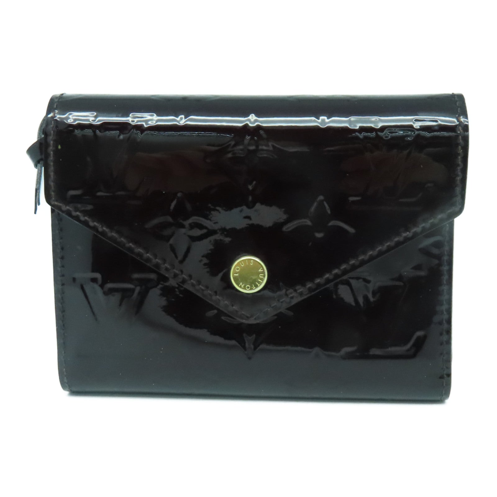 LOUIS VUITTON Vernis Victorine金扣錢包酒紅色