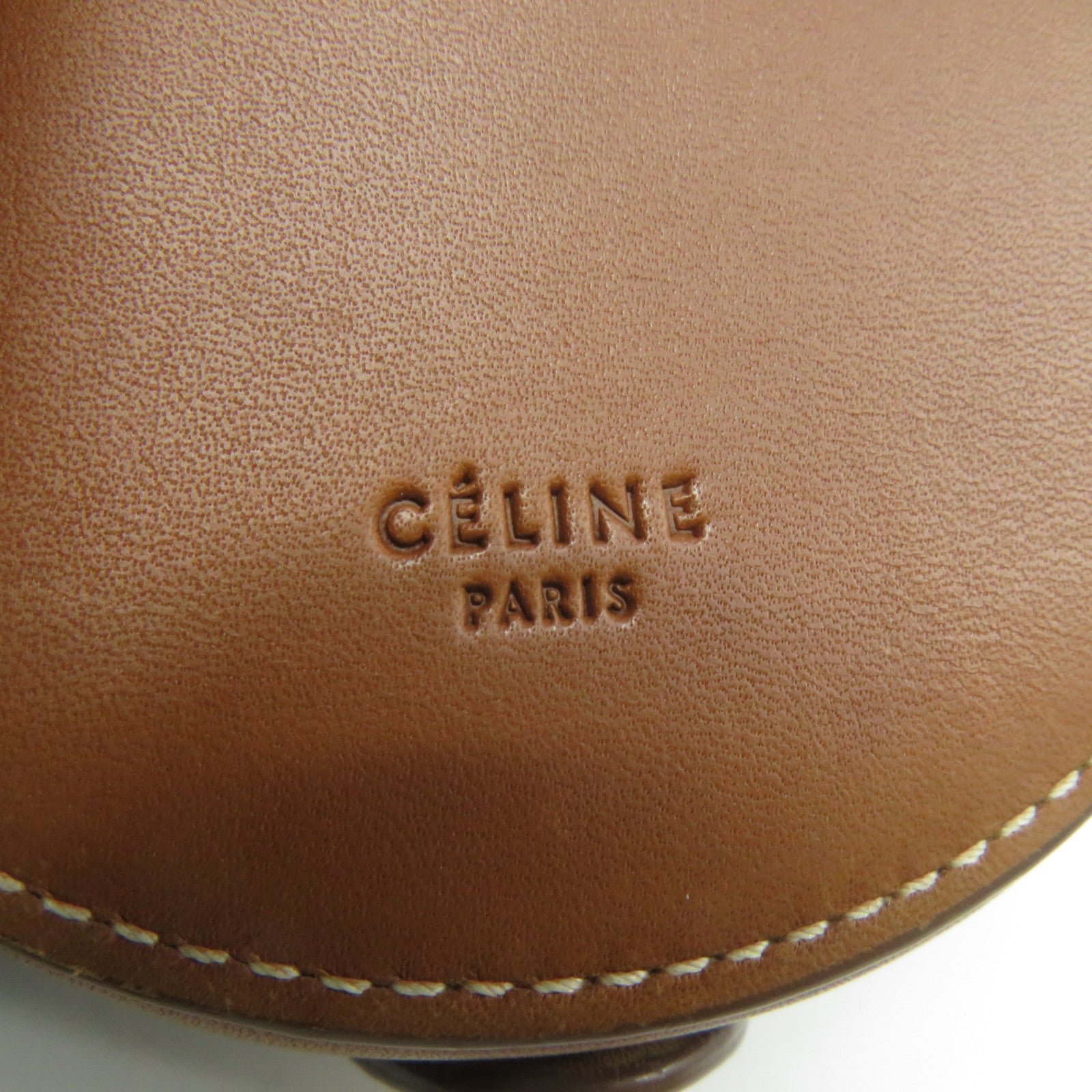 CELINE 牛皮皮革Coin Purse金扣零錢包啡色