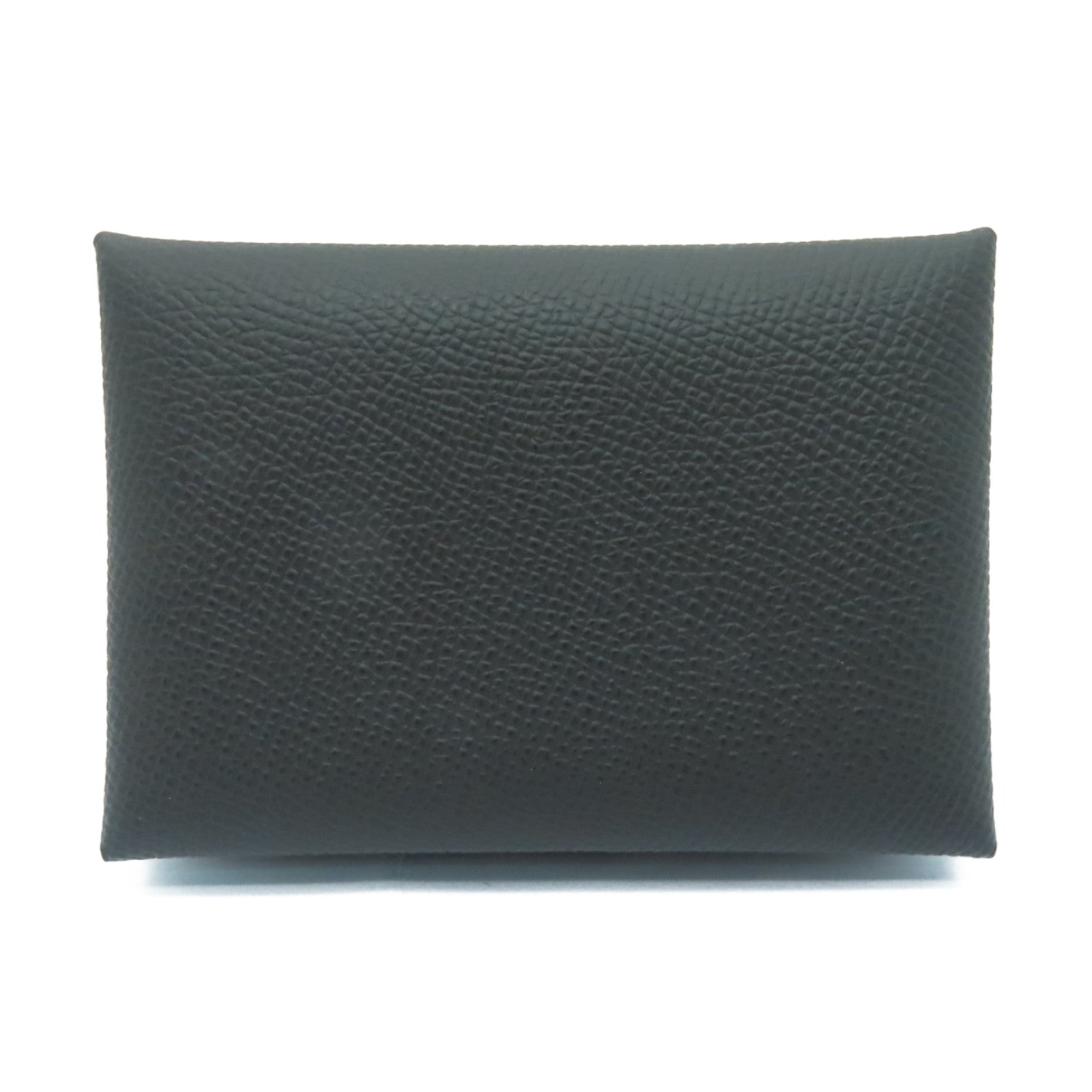 HERMES Epsom皮革Calvi Duo Card Holder銀扣卡片套灰色