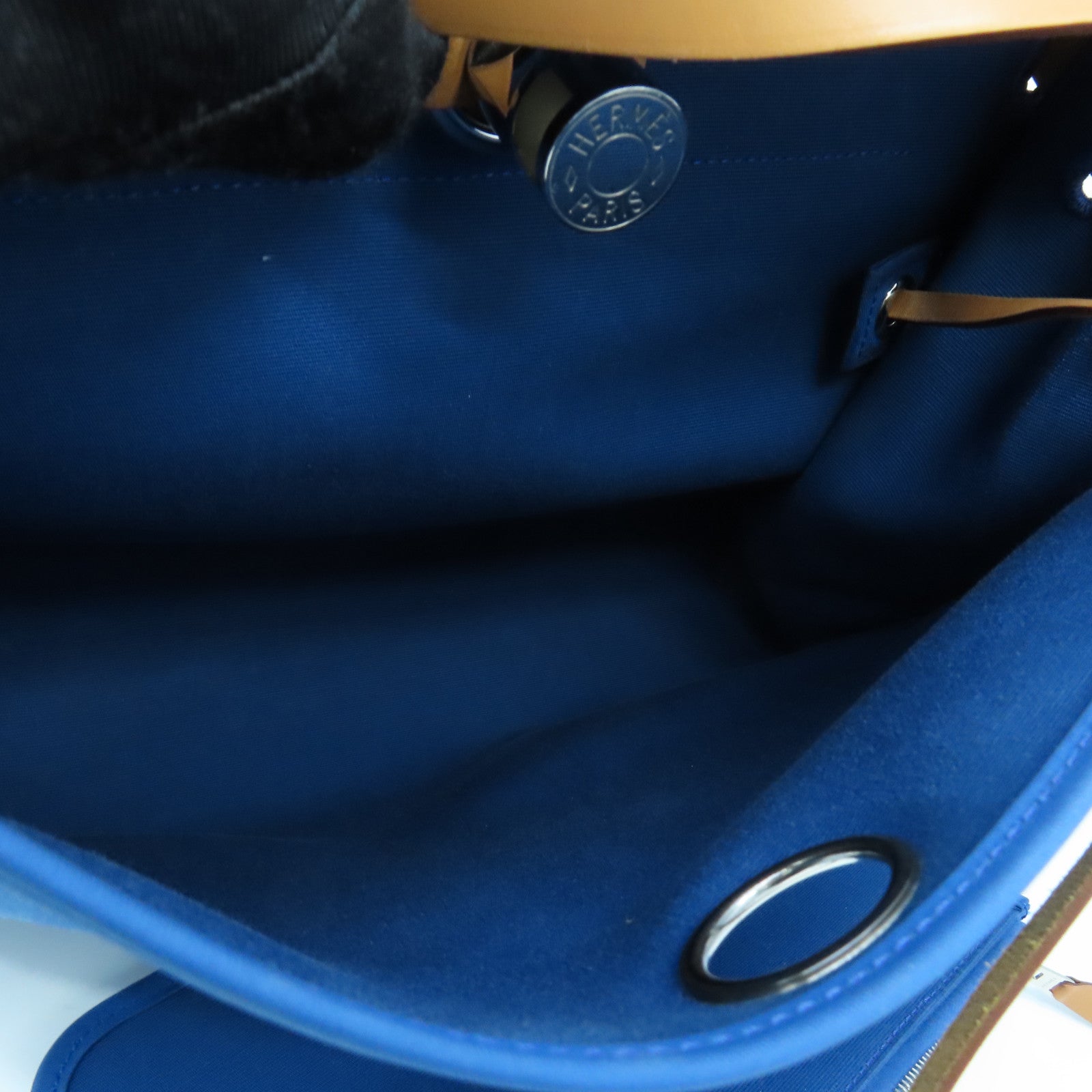 HERMES Canvas Herbag PM Silver Buckle Hand Shoulder Dual-use Bag Blue Izmir Blue