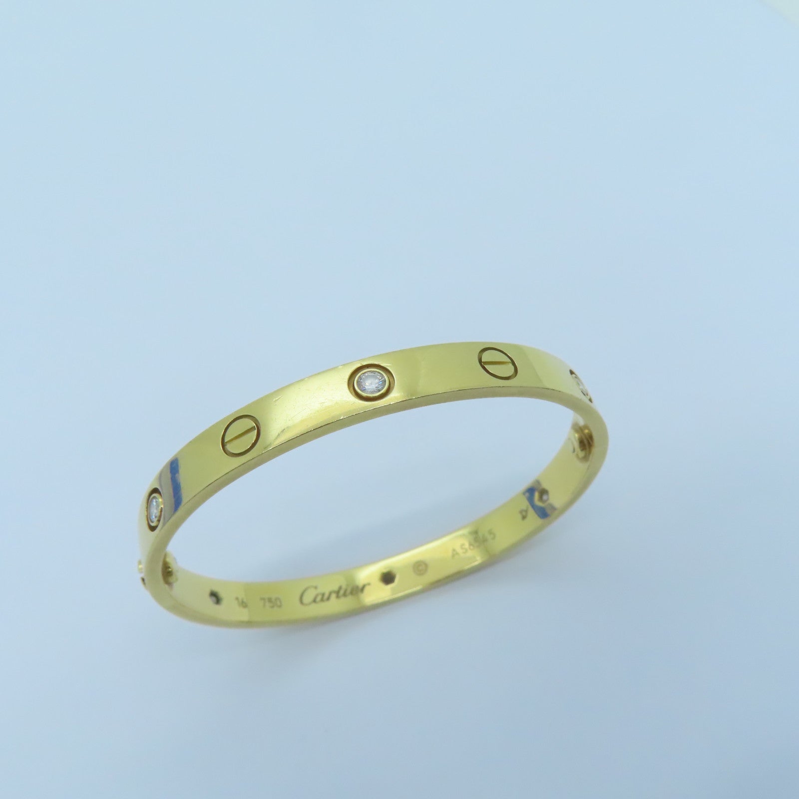 CARTIER 【激減優惠】18K黃金Love Bangle鑽石手鐲Cartier#16