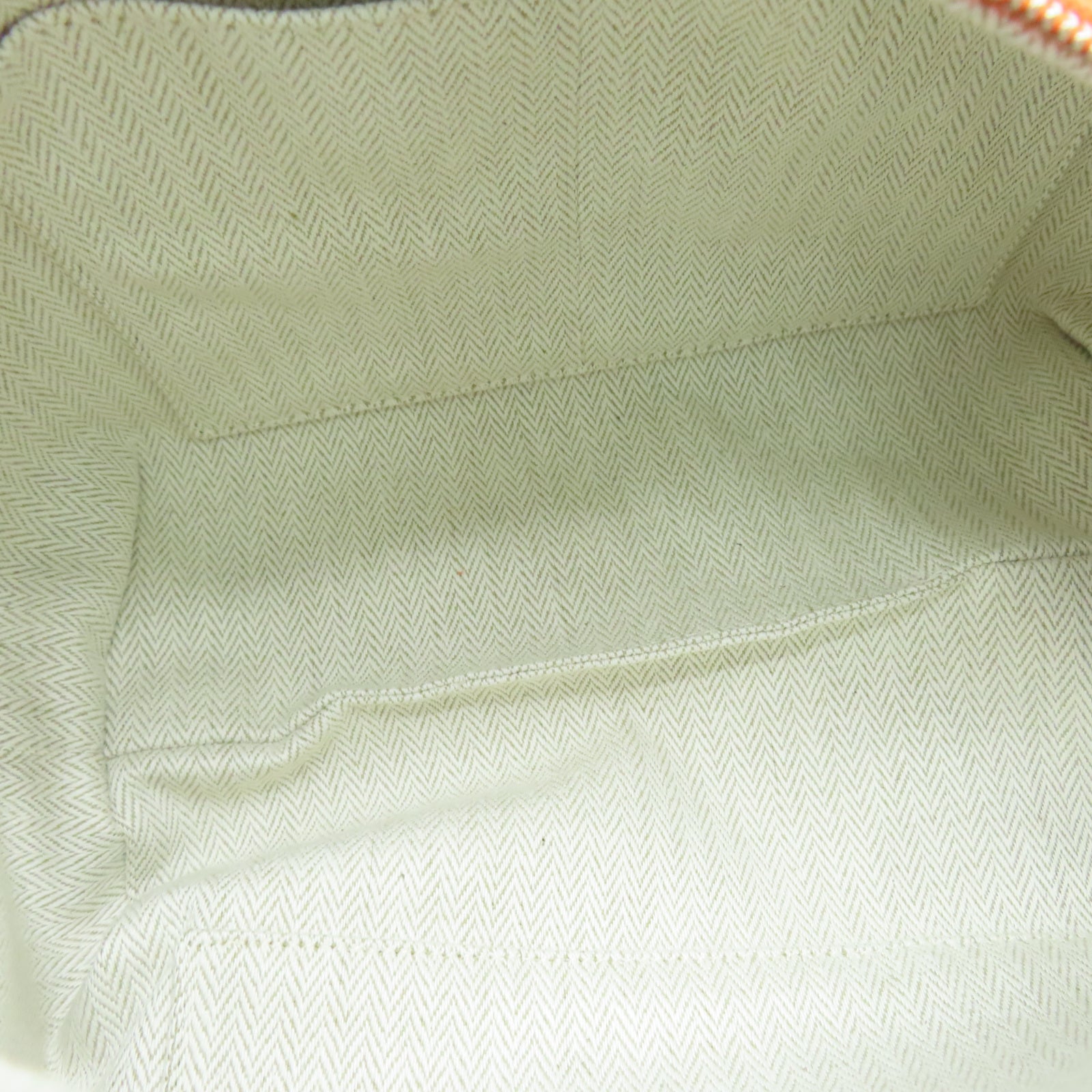 HERMES 帆布Bride A Brac銀扣手挽袋橙色