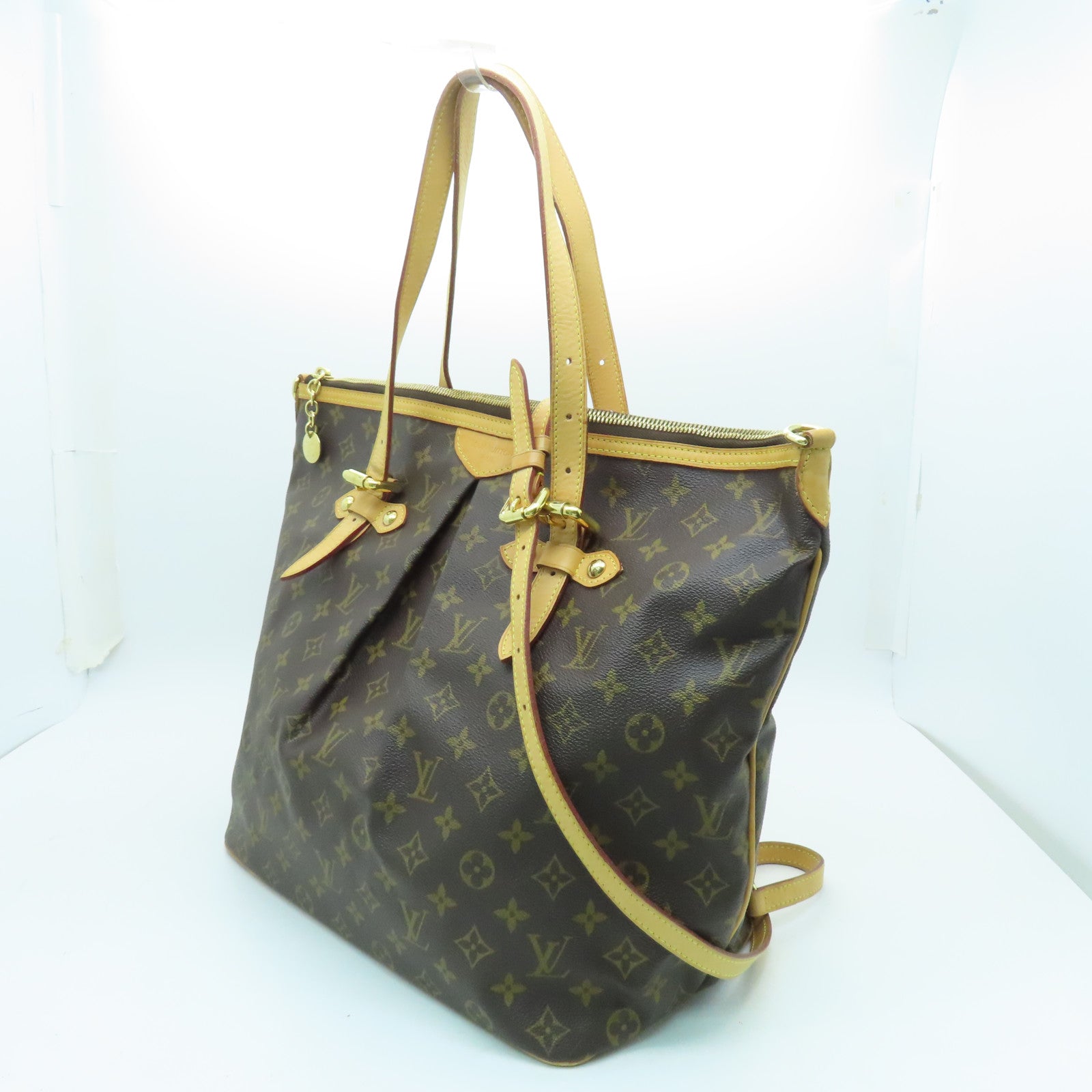 LOUIS VUITTON Monogram Palermo GM金扣手挽肩背兩用袋啡色