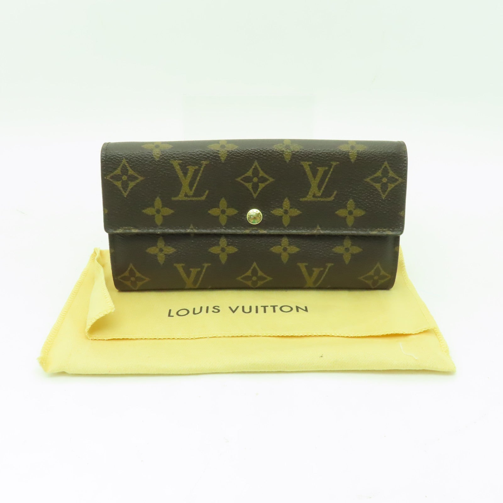 LOUIS VUITTON Monogram Long Wallet金扣長錢包棕色
