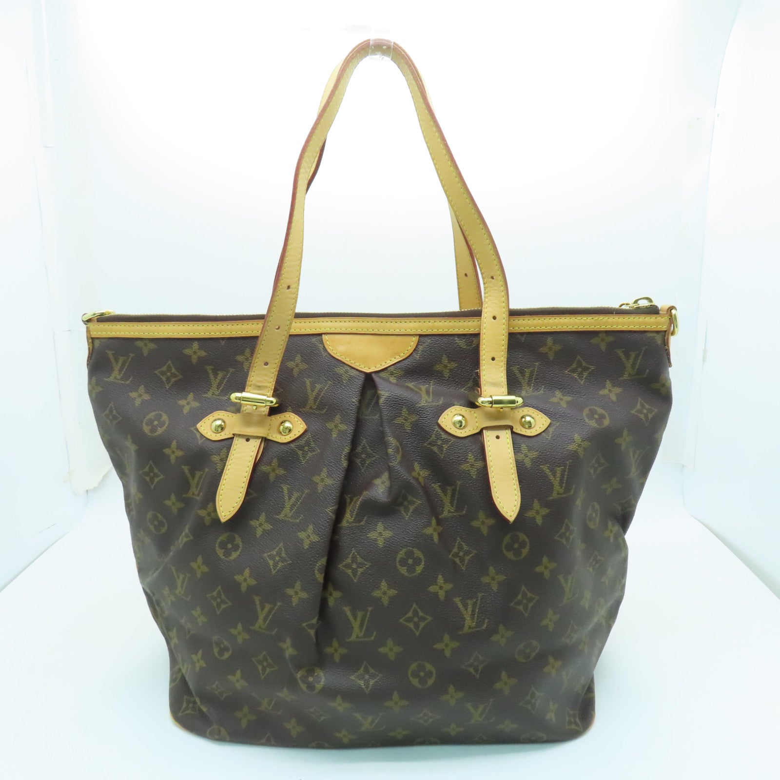 LOUIS VUITTON Monogram Palermo GM金扣手挽肩背兩用袋啡色