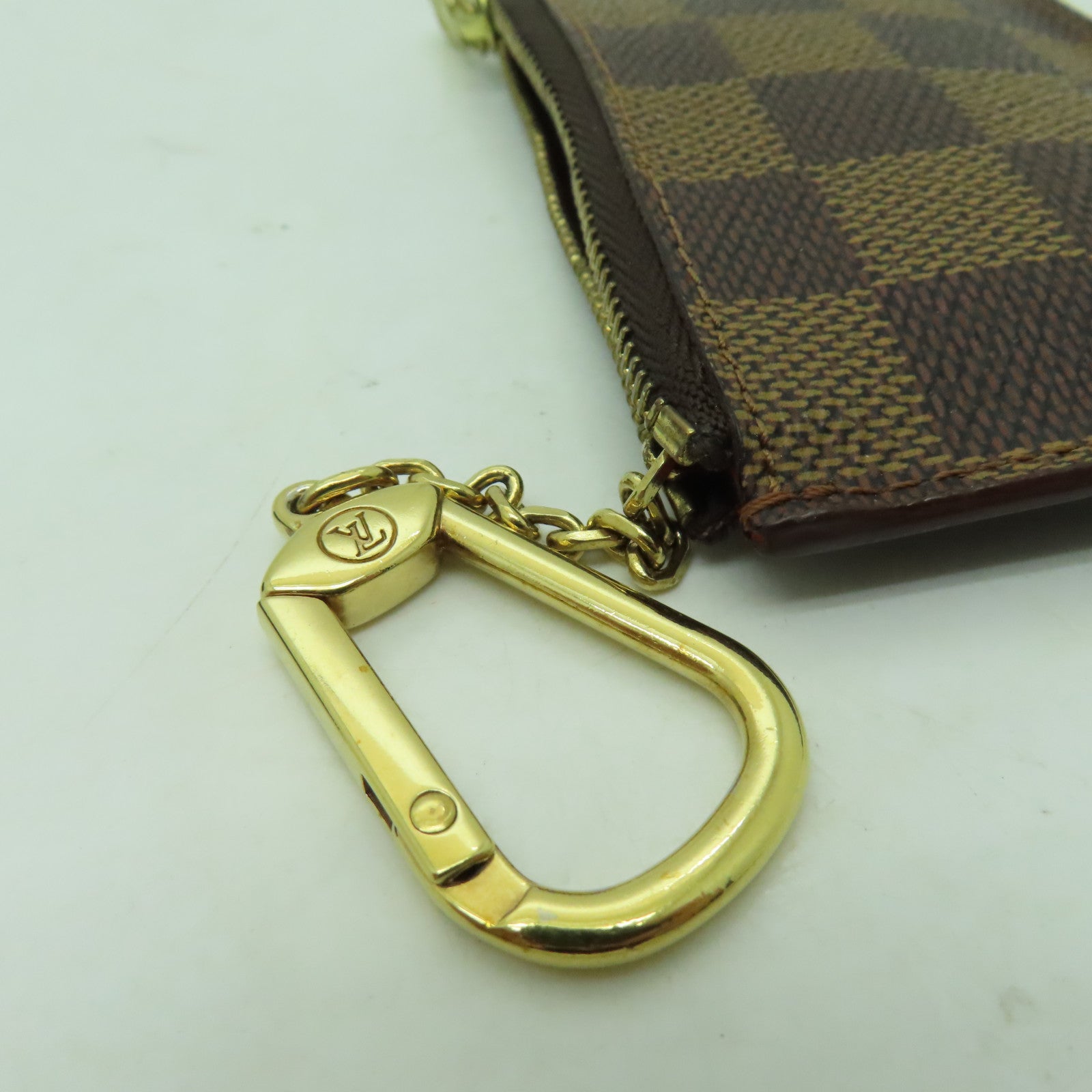 LOUIS VUITTON Damier China Run Key Pouch金扣鎖匙包啡色