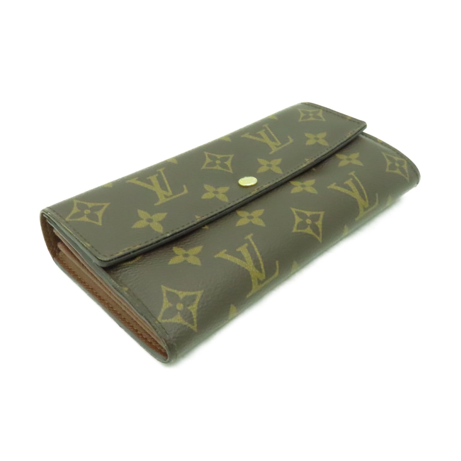 LOUIS VUITTON Monogram Long Wallet金扣長錢包棕色