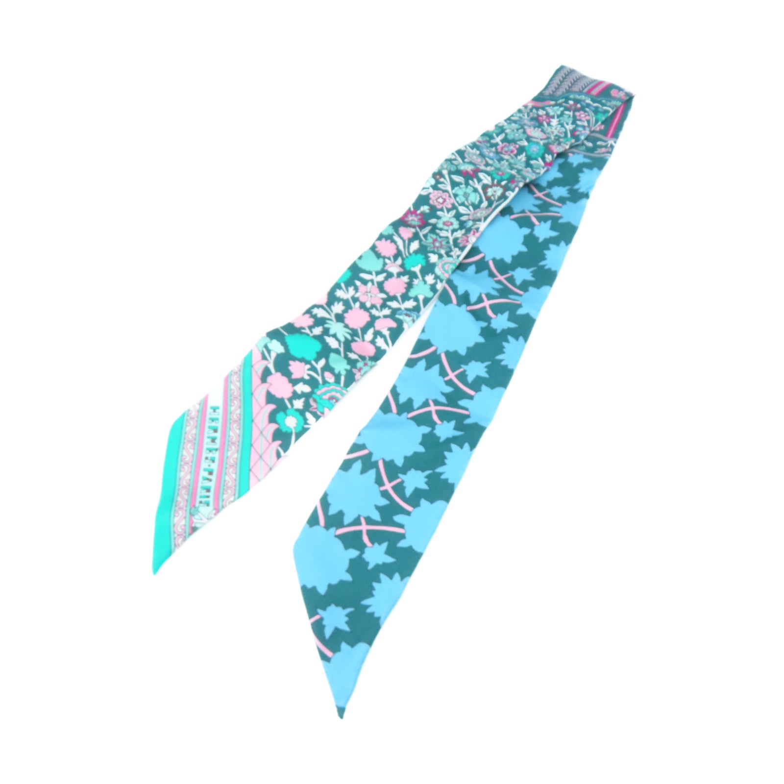 HERMES 【激減優惠】絲質Twilly Scarf絲巾藍色