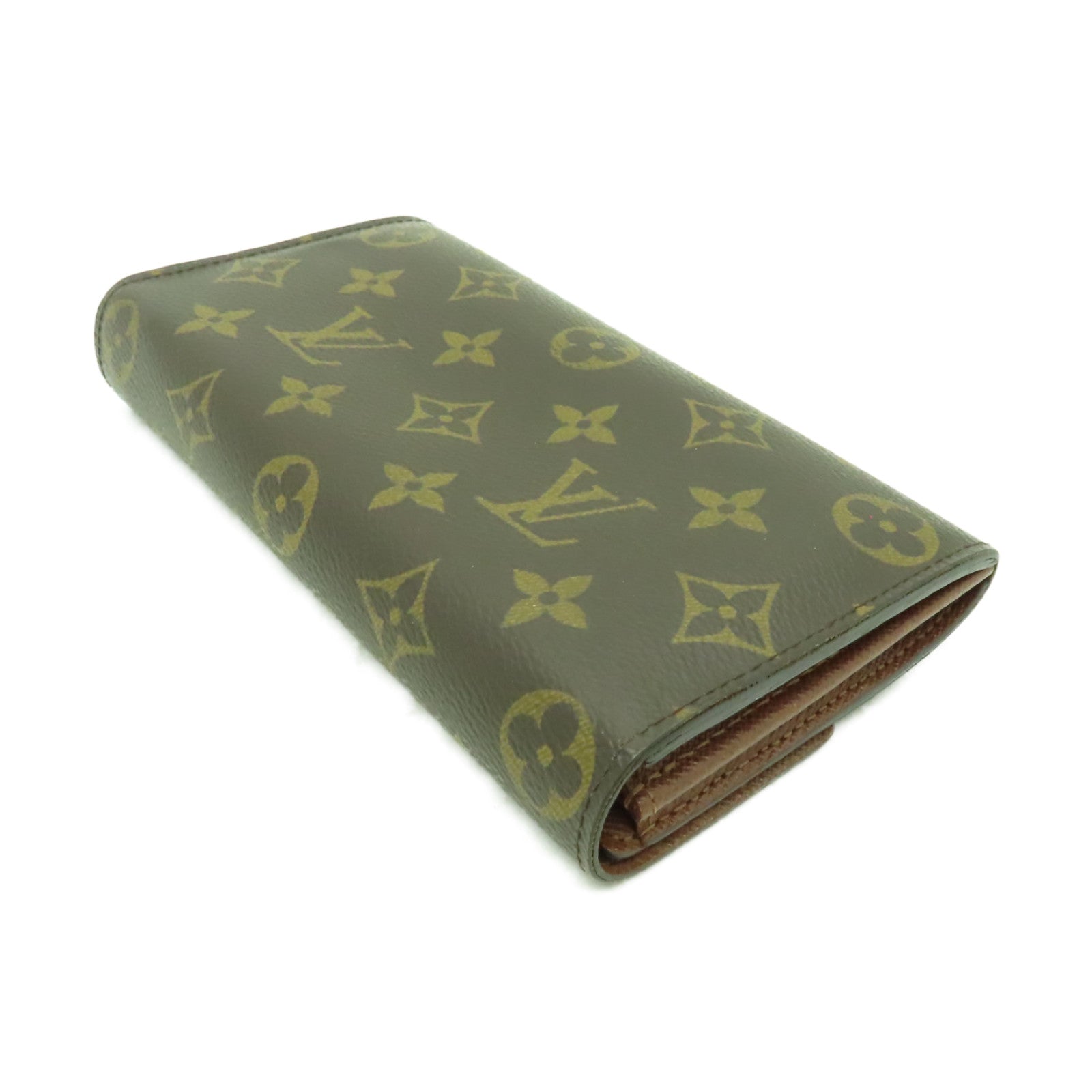 LOUIS VUITTON Monogram Long Wallet金扣長錢包棕色