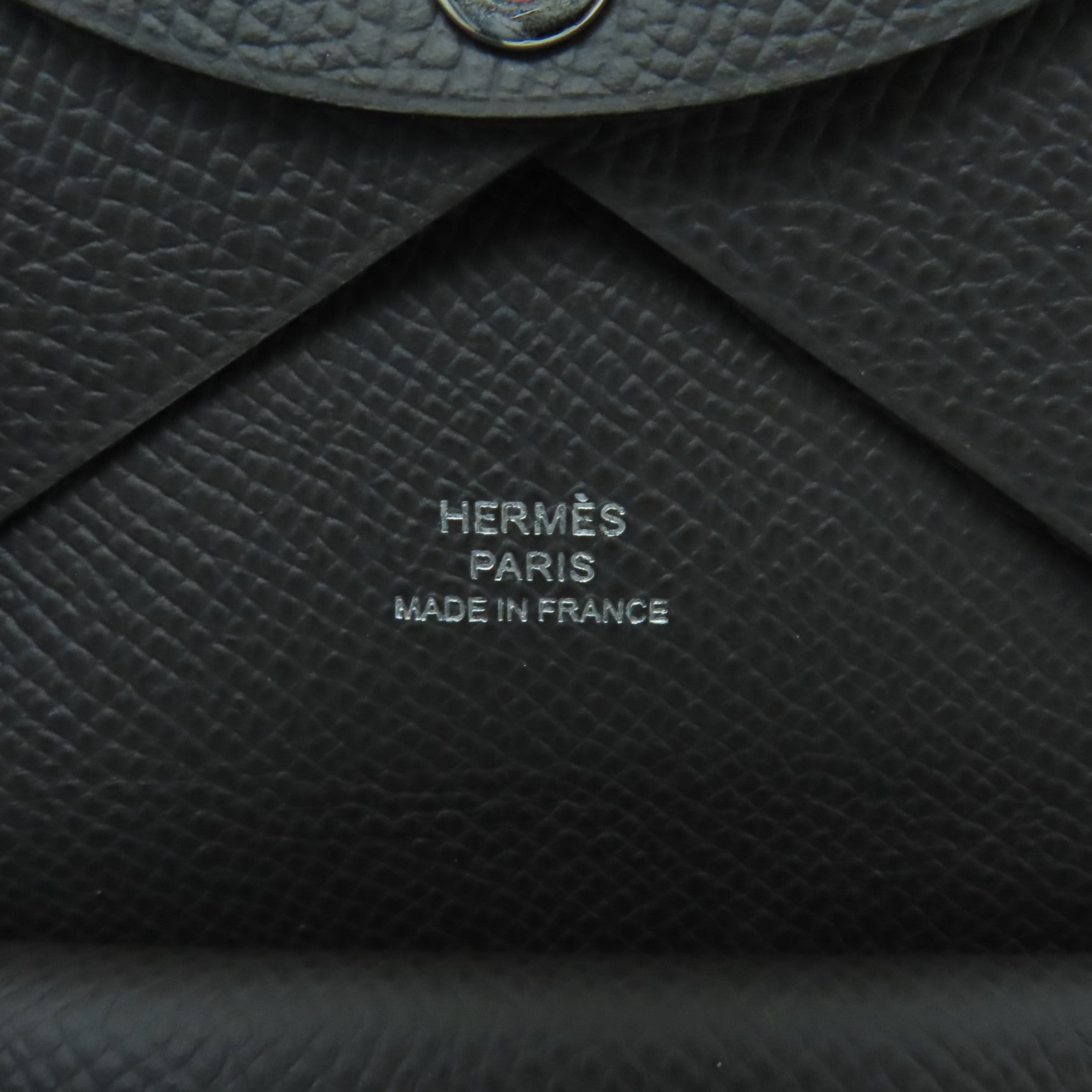 HERMES Epsom皮革Calvi Duo Card Holder銀扣卡片套灰色
