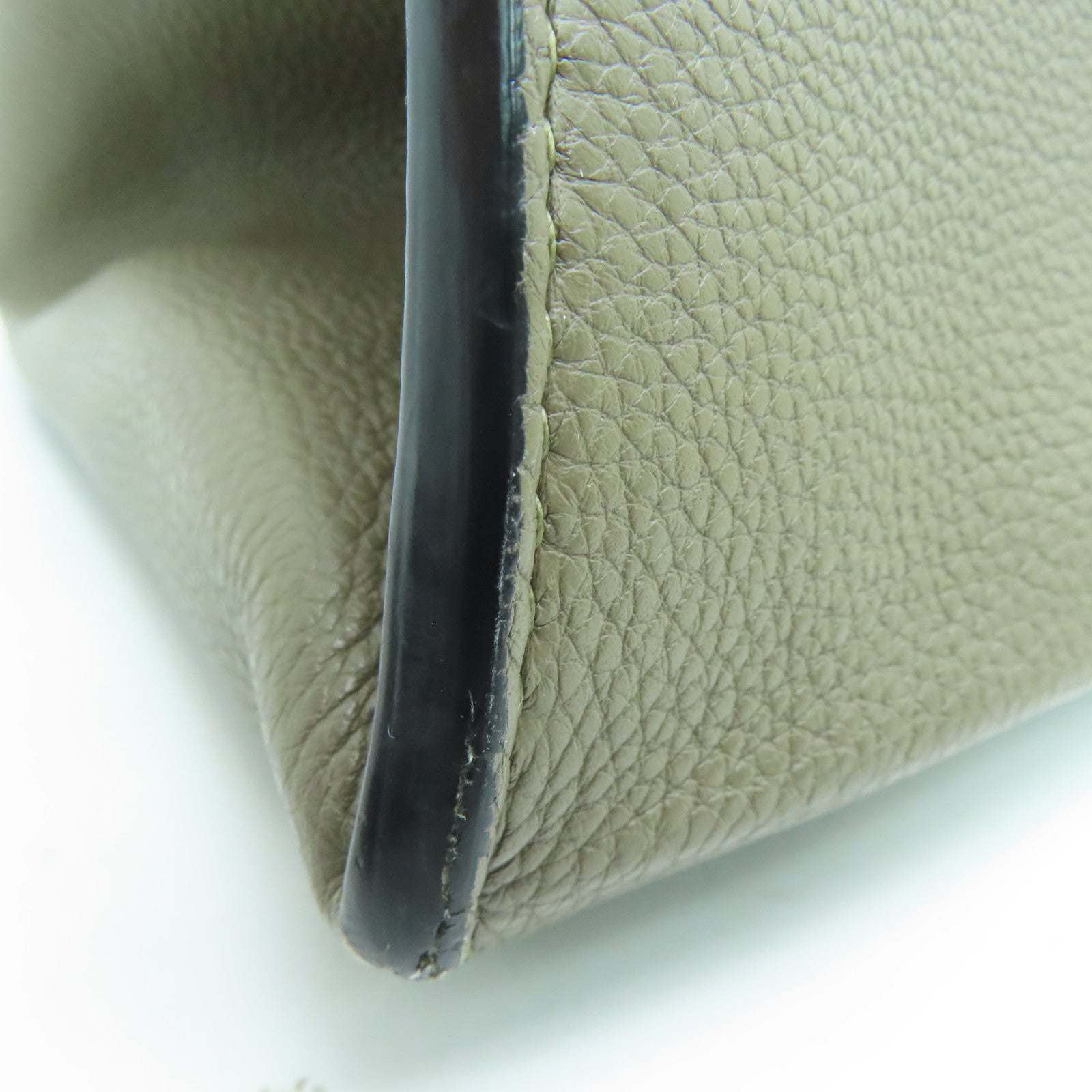 CELINE 牛皮皮革Shoulder Bag银扣肩背袋灰色