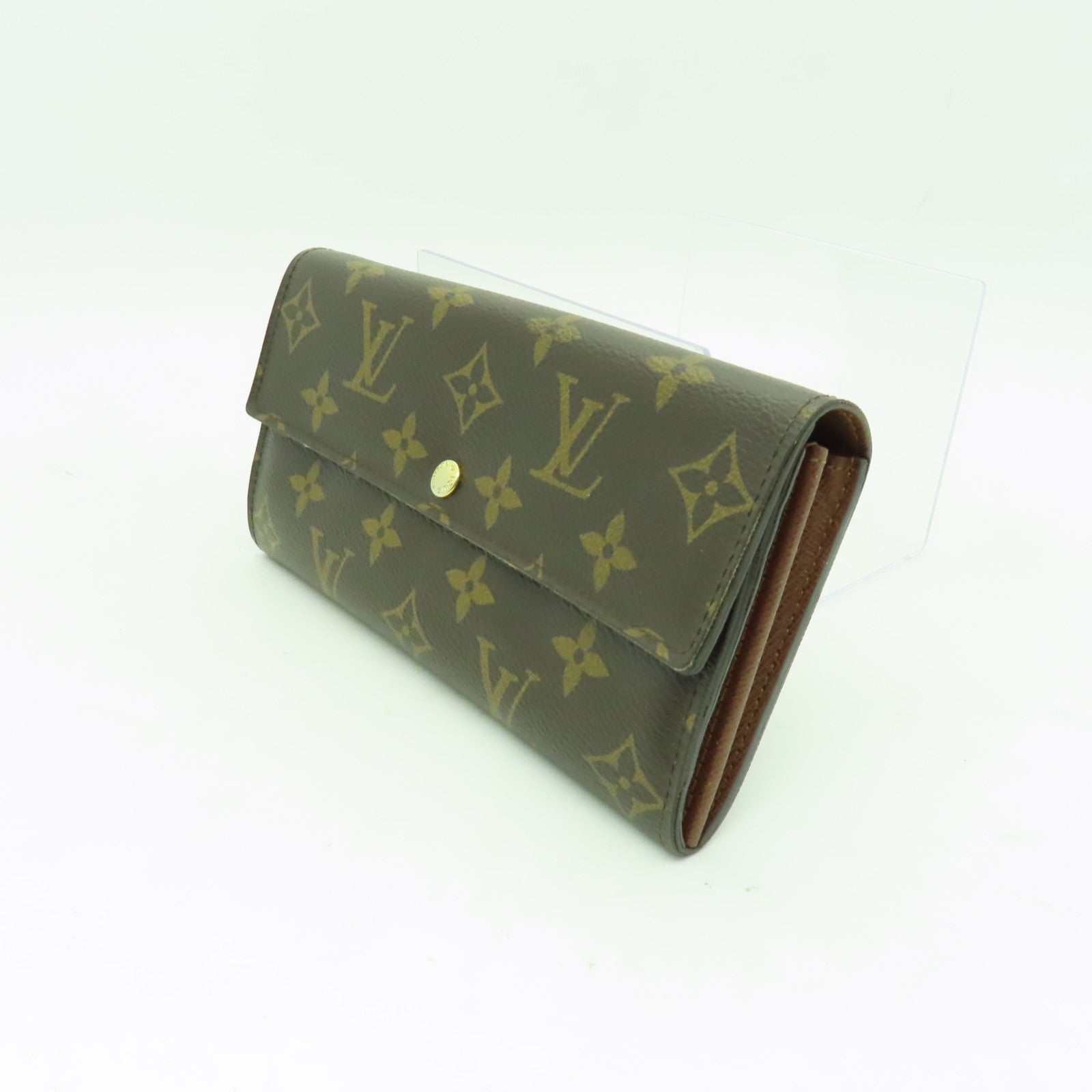 LOUIS VUITTON Monogram Long Wallet金扣長錢包棕色