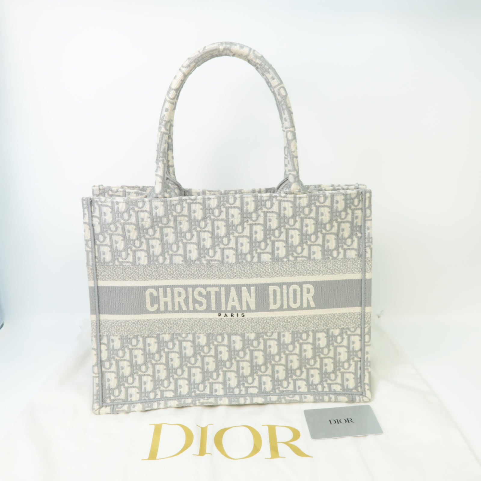 Dior 帆布Book Tote Medium手挽袋灰色