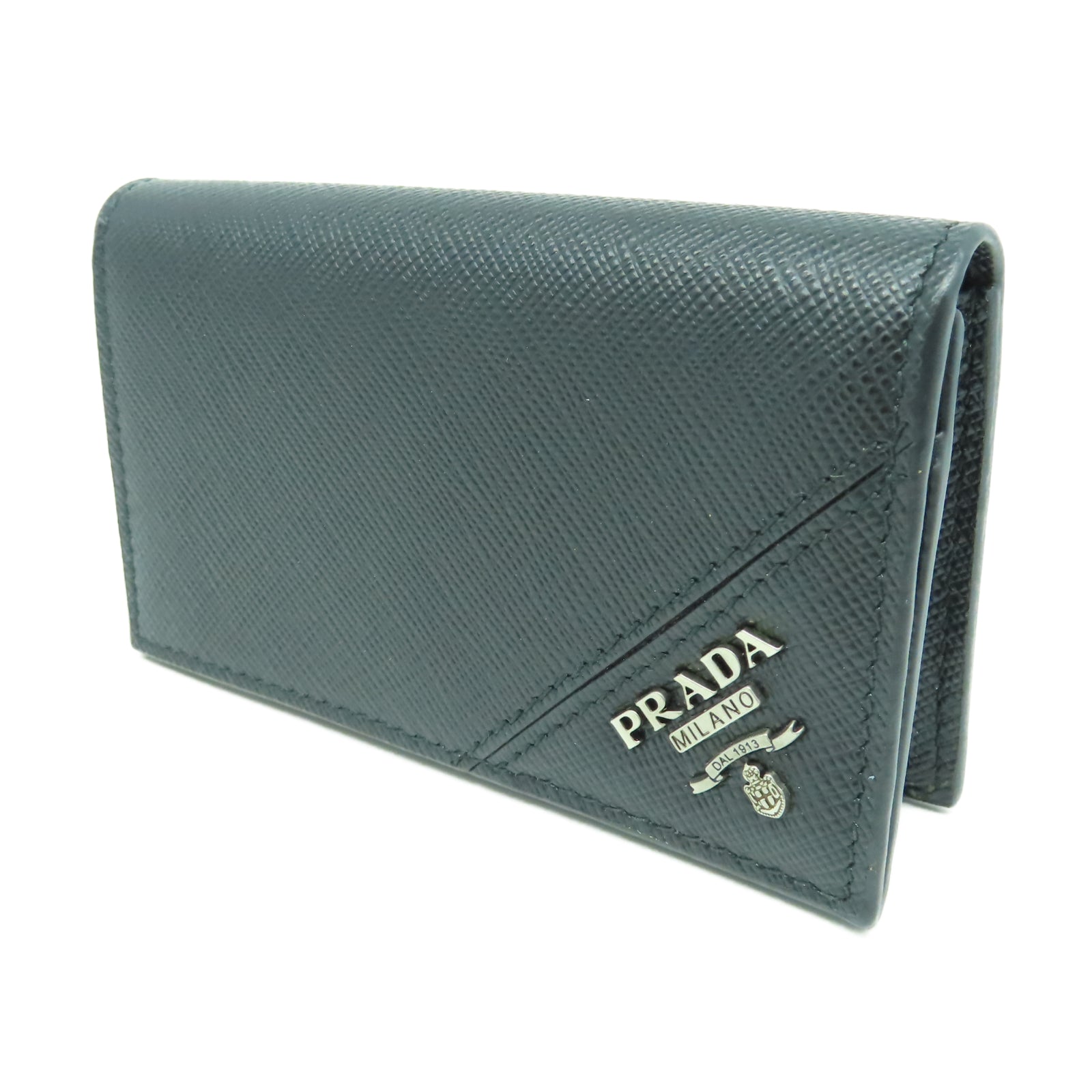 PRADA Saffiano皮革Card Case金扣卡片包黑色