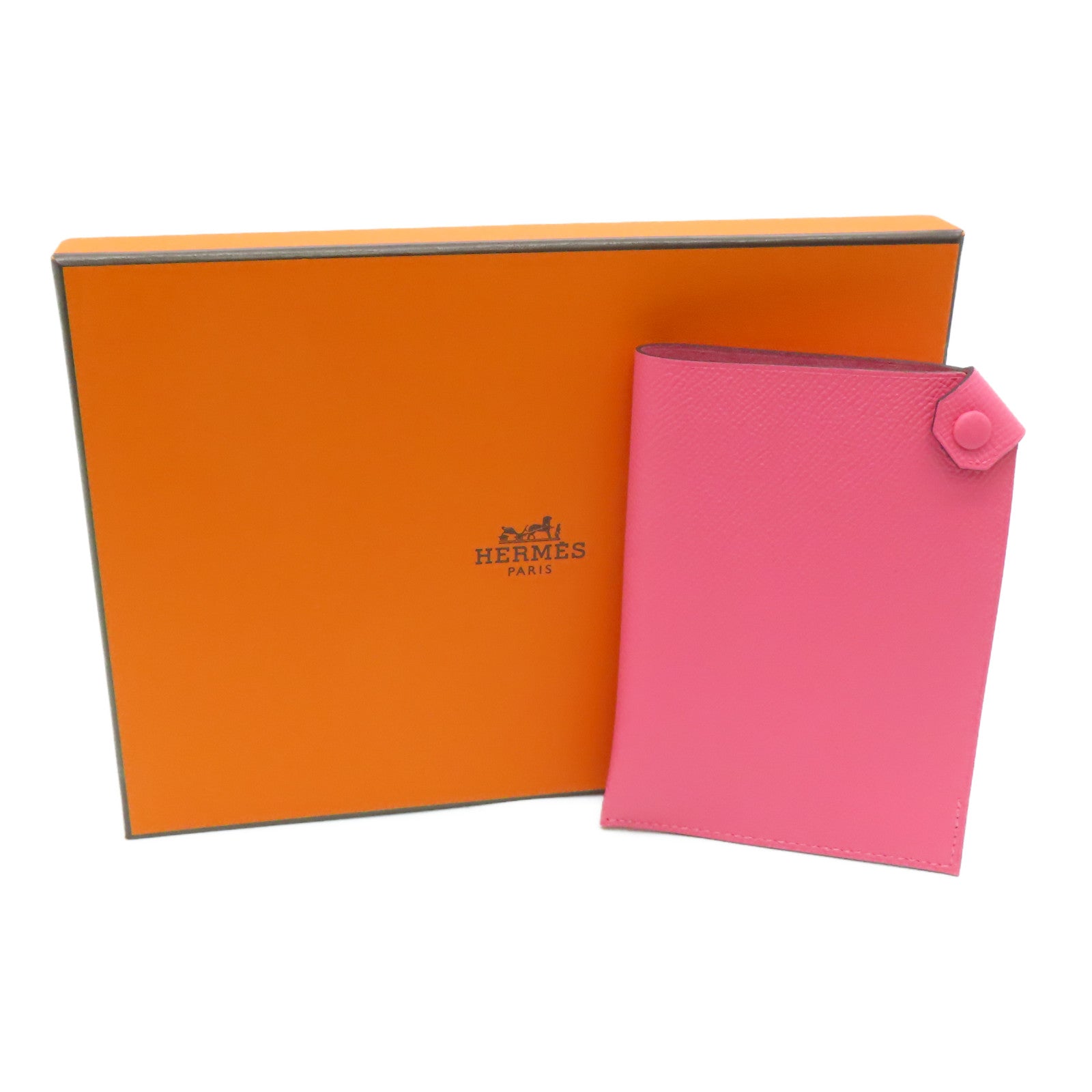 HERMES 【激減優惠】Epsom皮革MC2 Passport Case護照套粉紅色