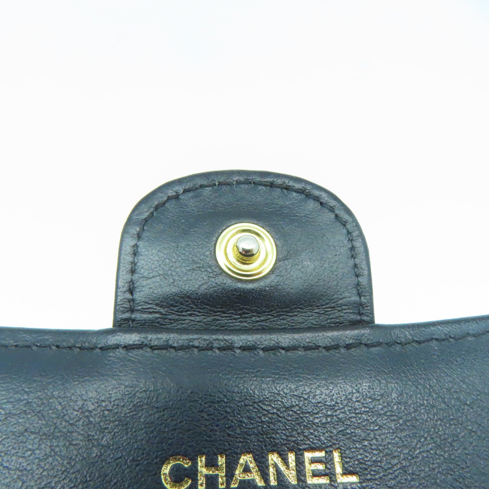 CHANEL 菱格牛皮皮革Long Wallet銀扣黑色