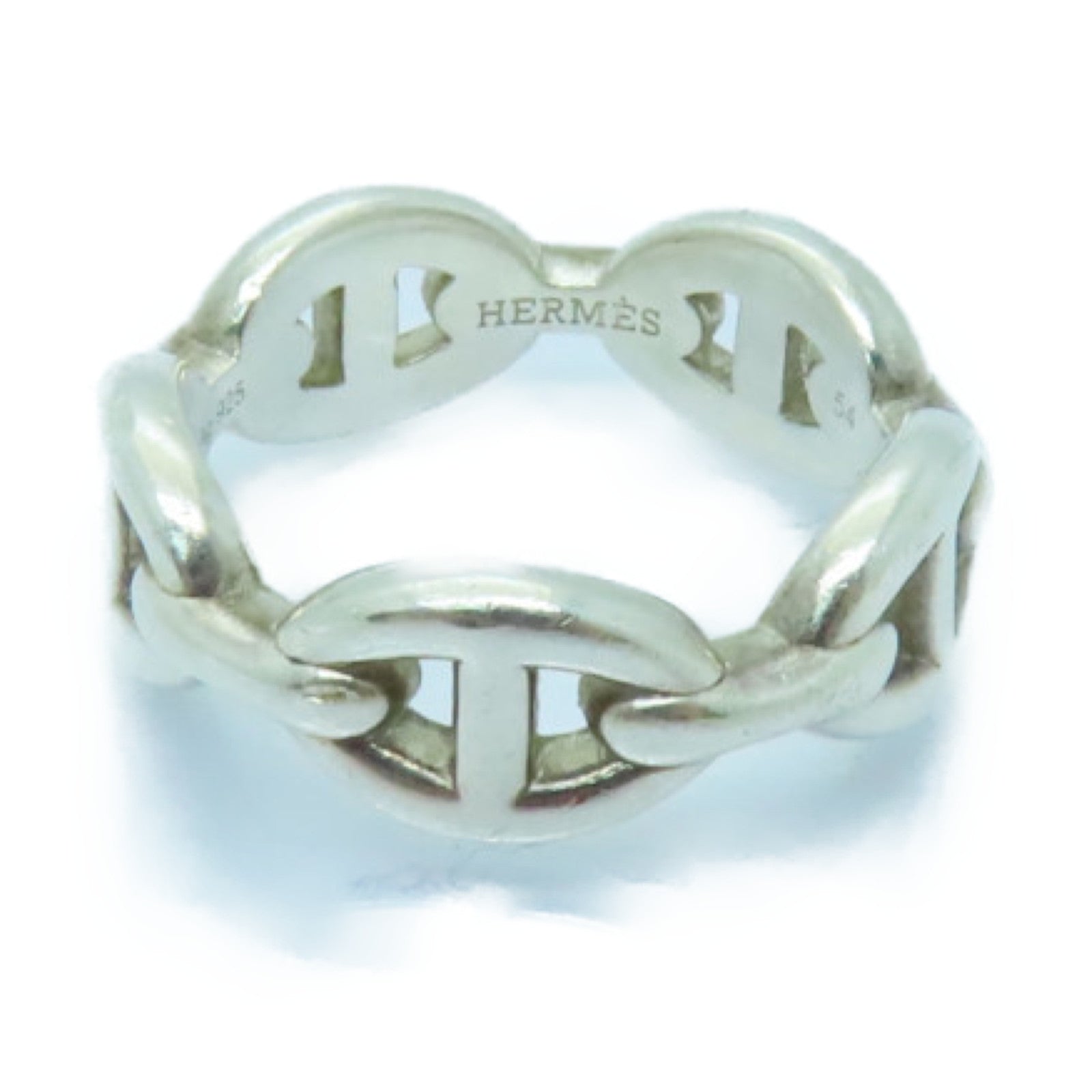 HERMES 925純銀Chaine D'Ancre Ring戒指Hermes#54 US#7