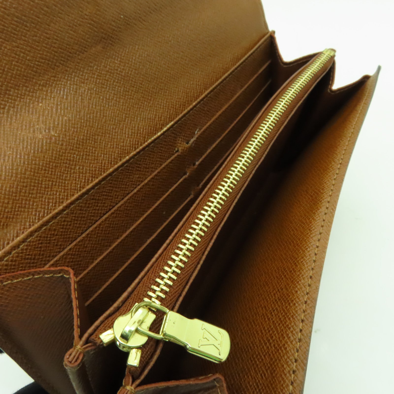 LOUIS VUITTON Monogram Long Wallet金扣長錢包棕色