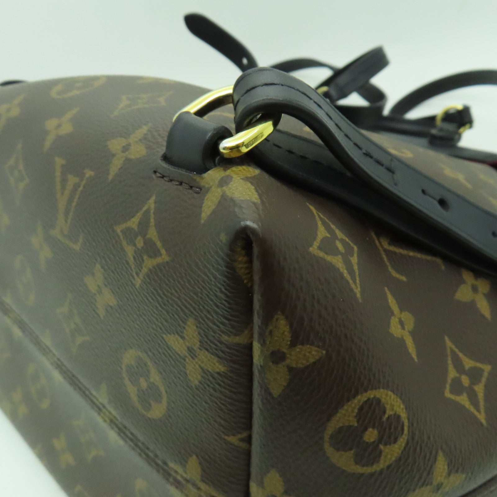 LOUIS VUITTON Monogram Montsouris PM金扣背包啡色/黑色