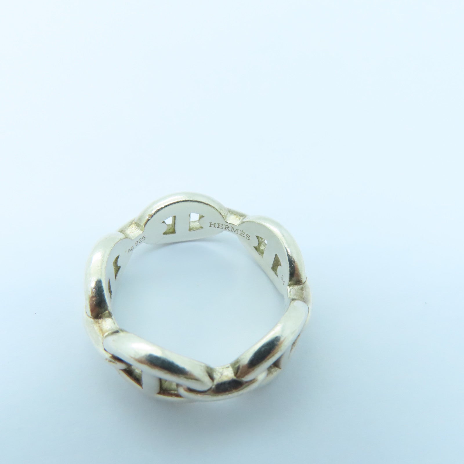 HERMES 925純銀Chaine D'Ancre Ring戒指Hermes#54 US#7