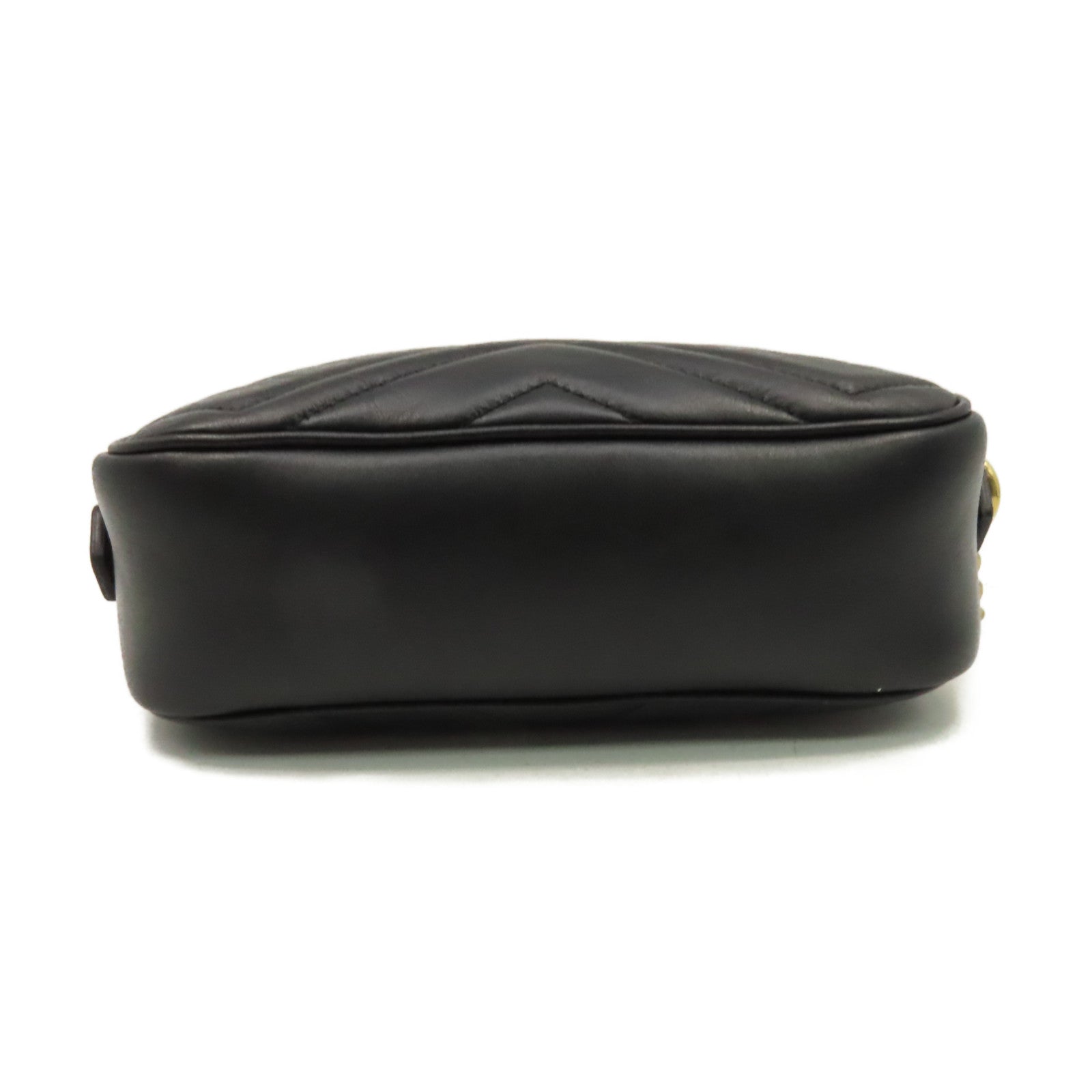 GUCCI 牛皮皮革GG Marmont Mini Shoulder Bag肩背袋黑色