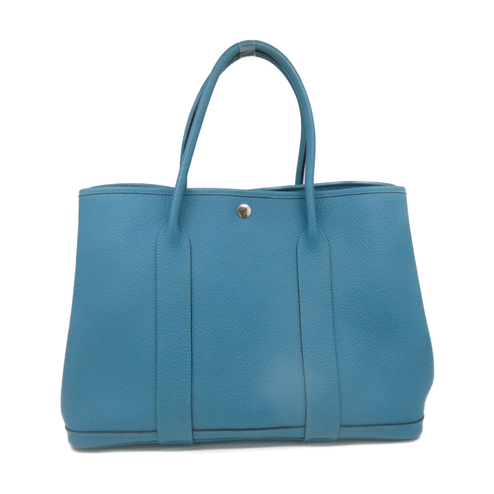 HERMES 【激减优惠】Negonda皮革GardenParty PM手挽袋浅蓝色