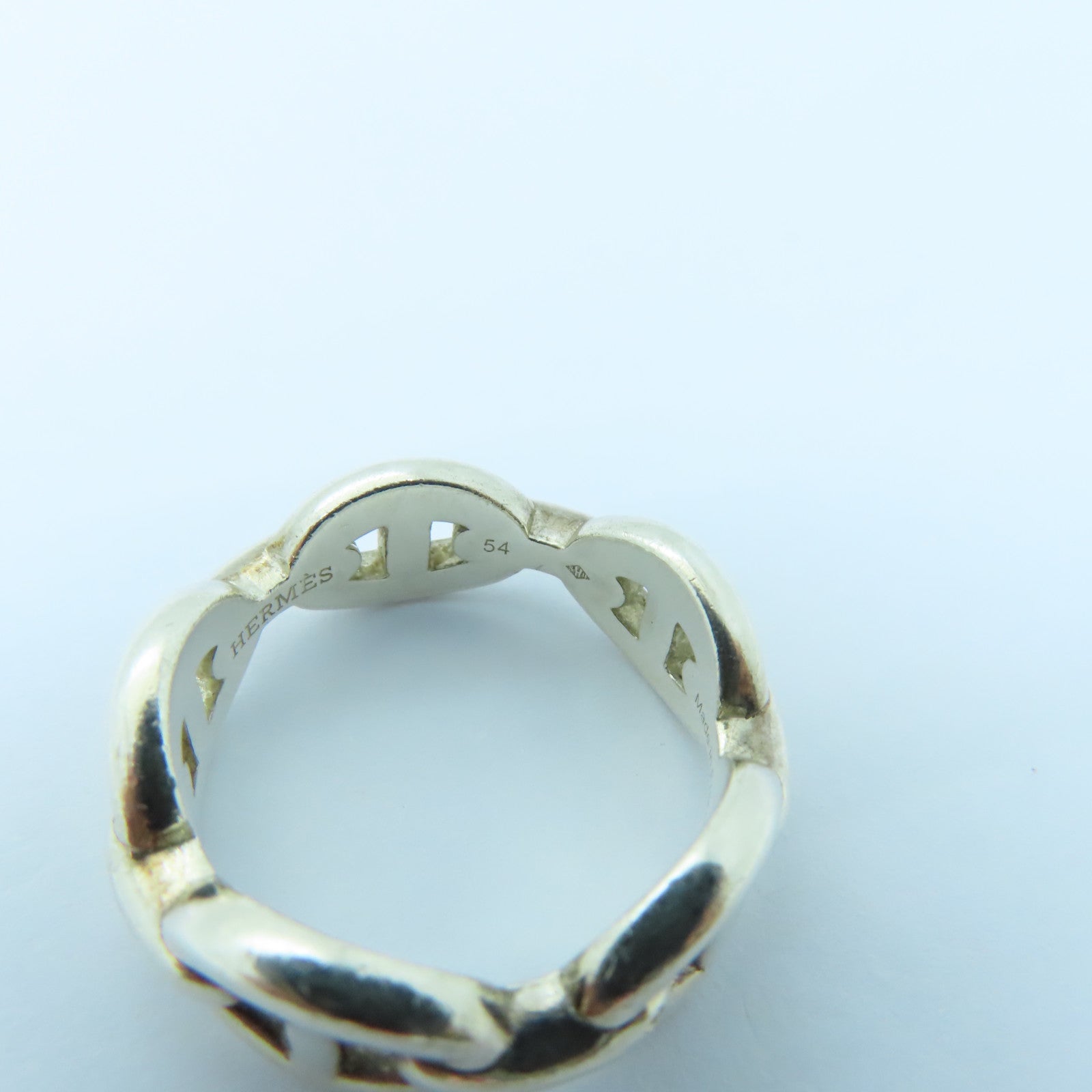 HERMES 925純銀Chaine D'Ancre Ring戒指Hermes#54 US#7