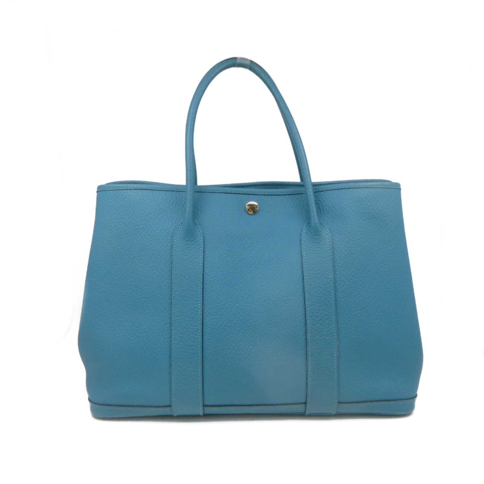 HERMES 【激减优惠】Negonda皮革GardenParty PM手挽袋浅蓝色