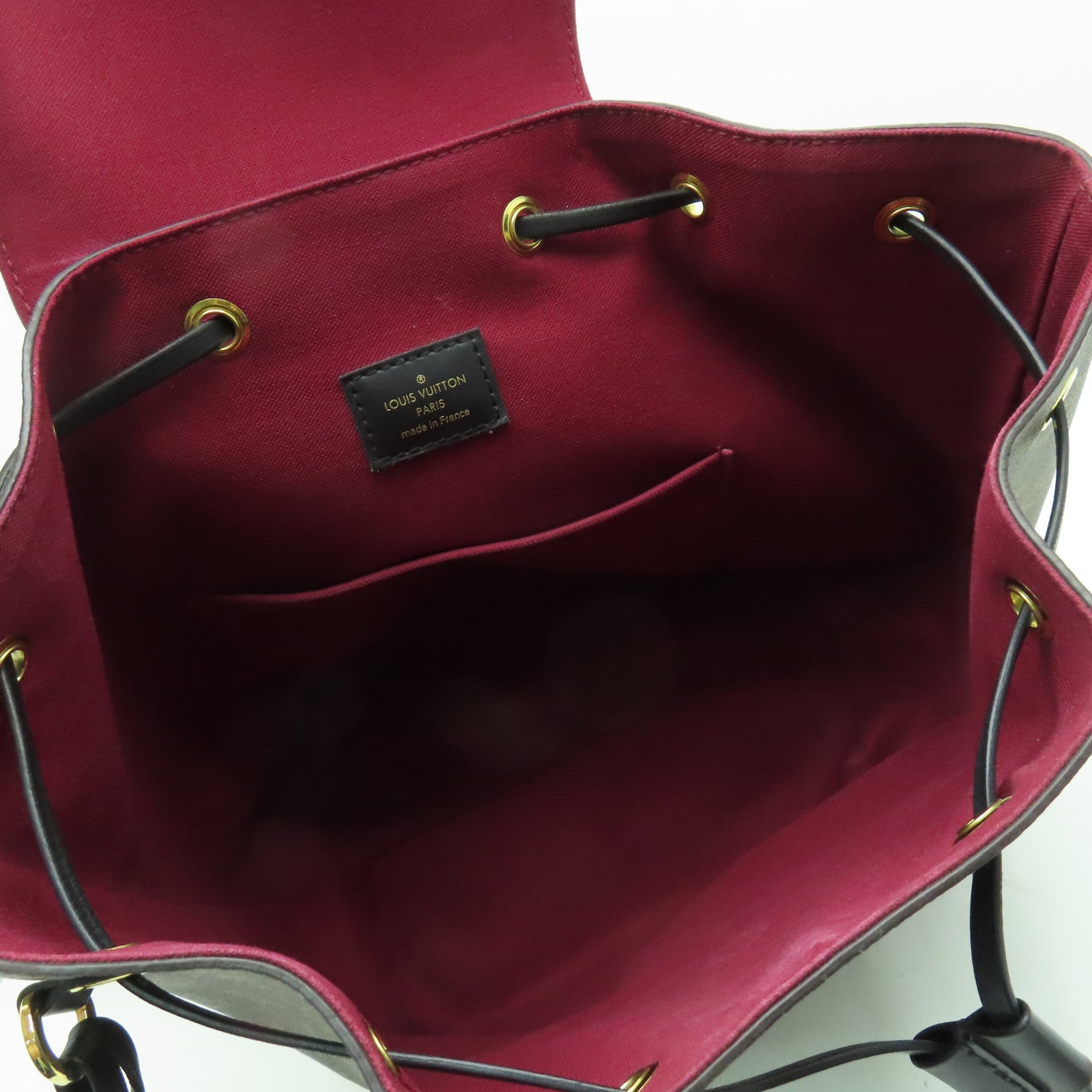 LOUIS VUITTON Monogram Montsouris PM金扣背包啡色/黑色