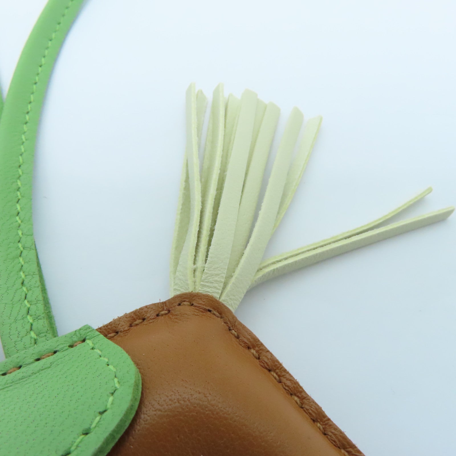 HERMES Swift皮革Rodeo S Charm掛飾棕色/白色/綠色